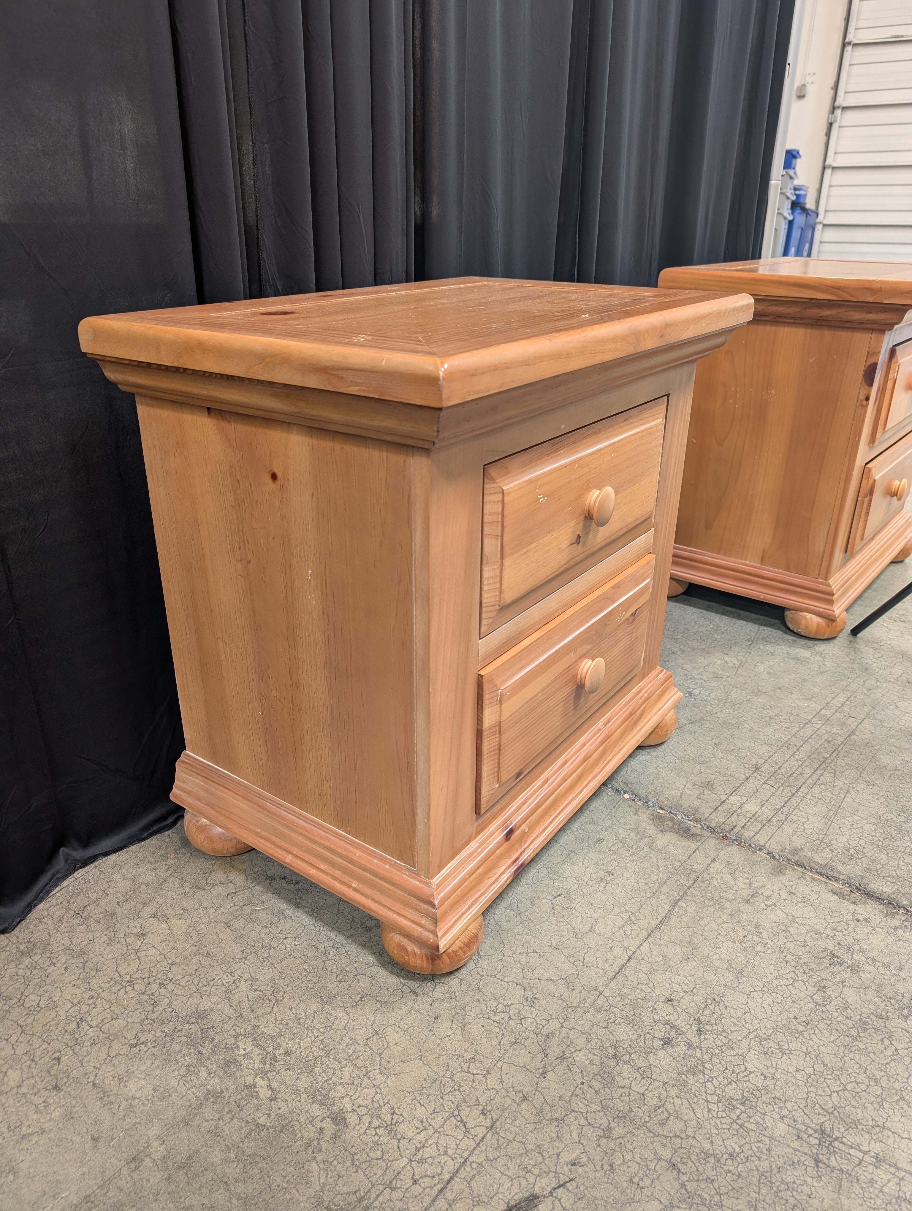 Honey Pine Broyhill Two-Drawer Nightstand in Wood