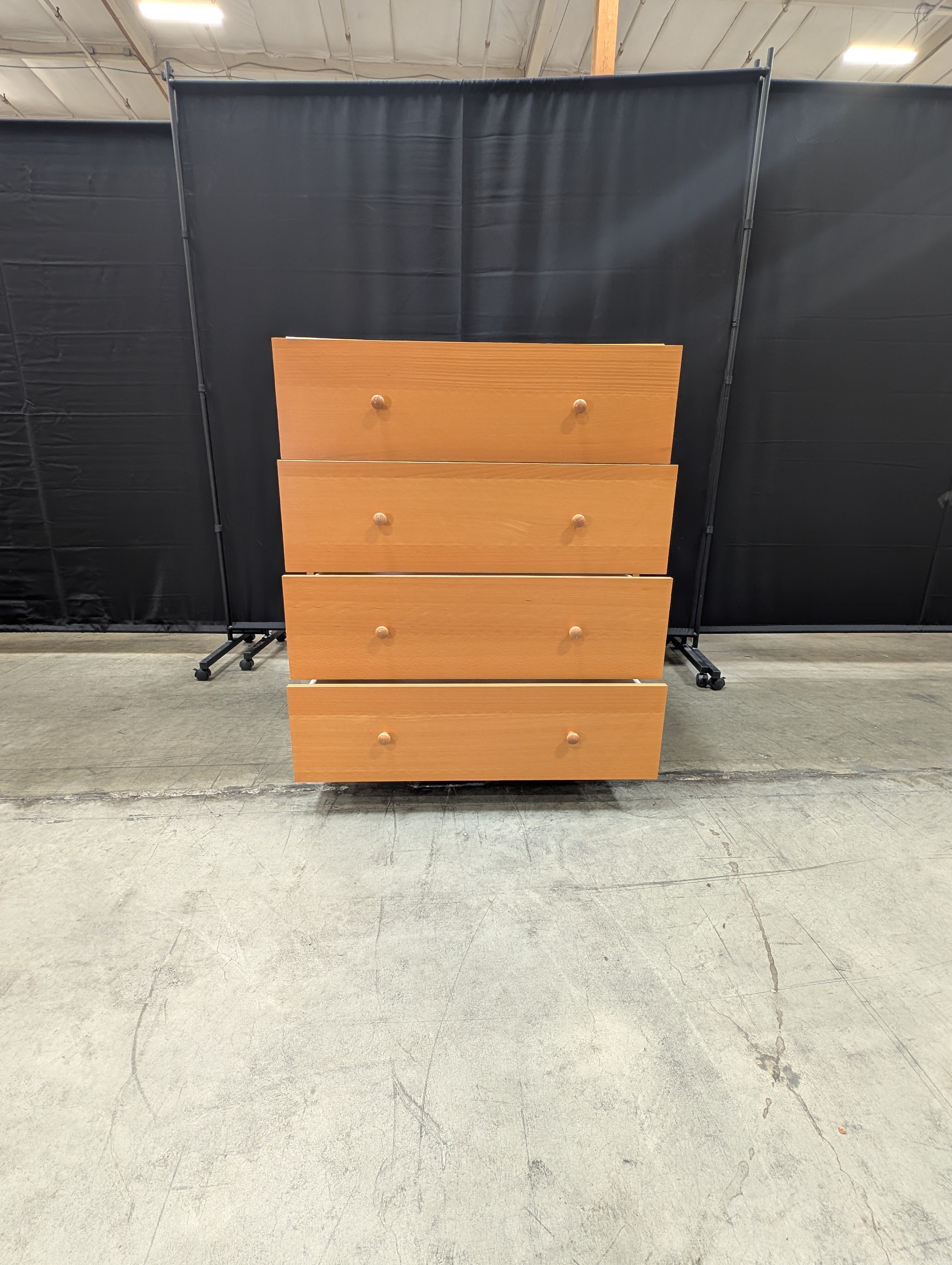 Five-Drawer Wooden Storage Chest with Round Knobs