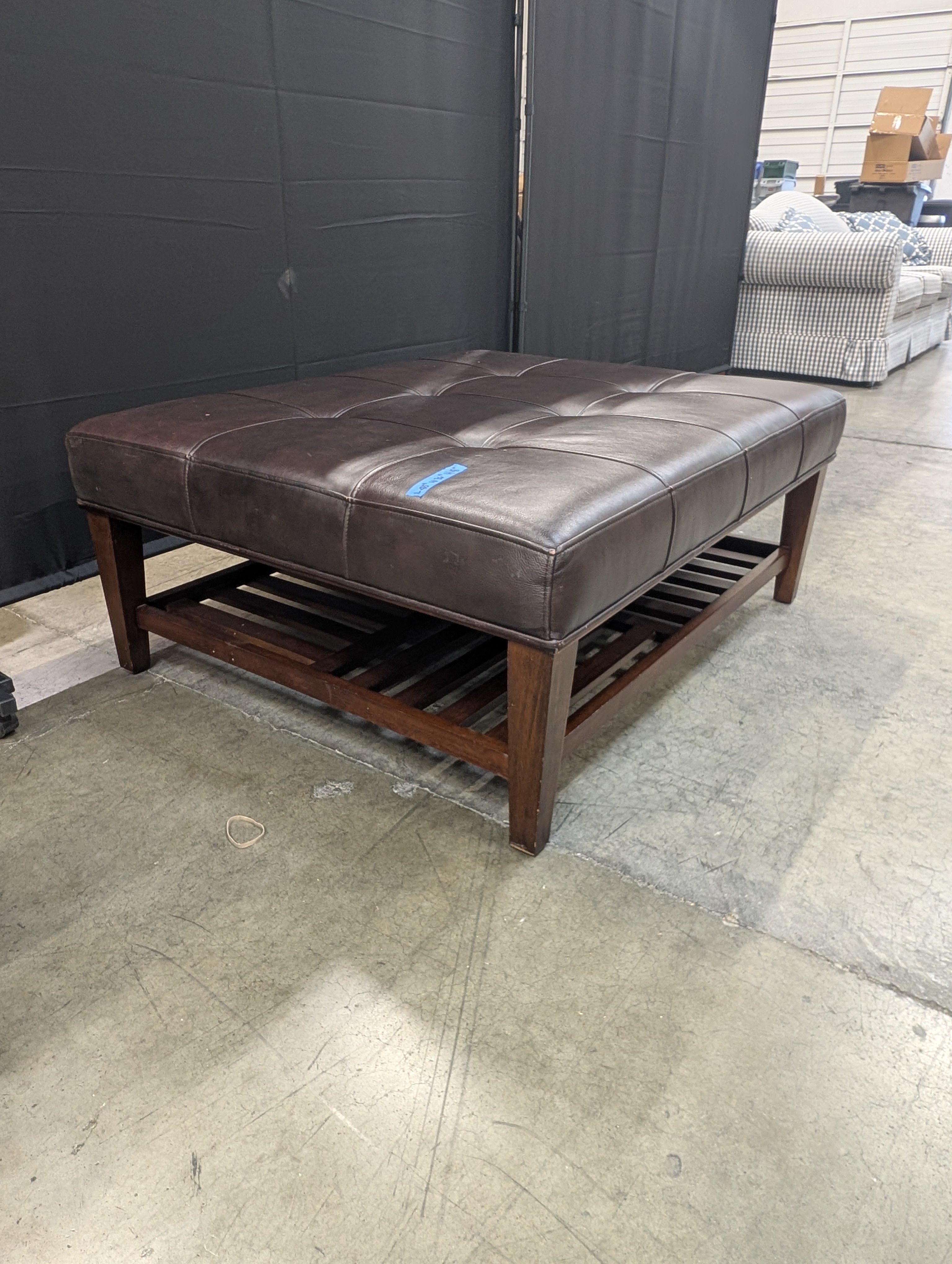 Dark Brown Tufted LaZboy Large Ottoman