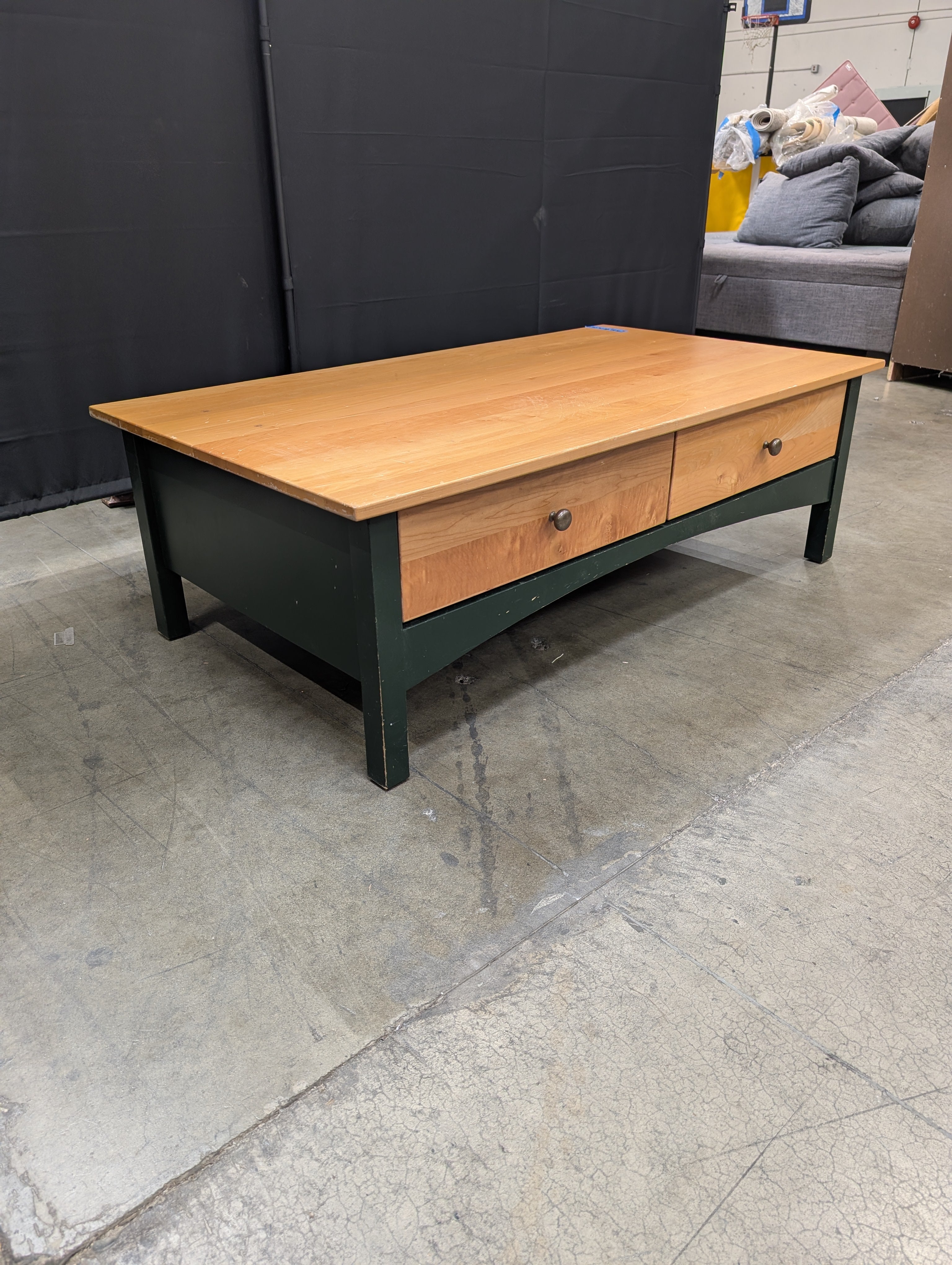 Two-Tone Wood Console Table with Drawers