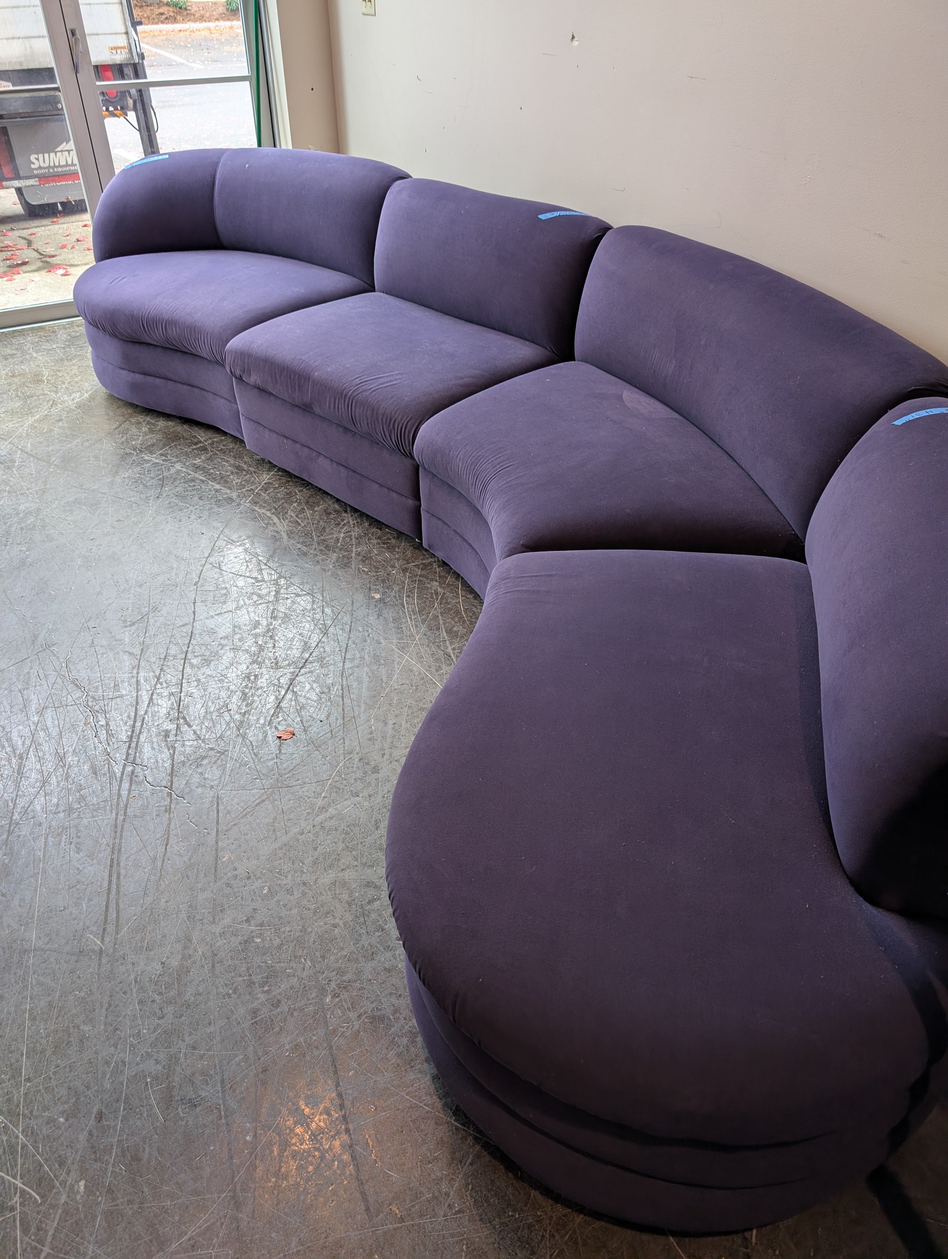 Unique Curved Purple Upholstered Daybed