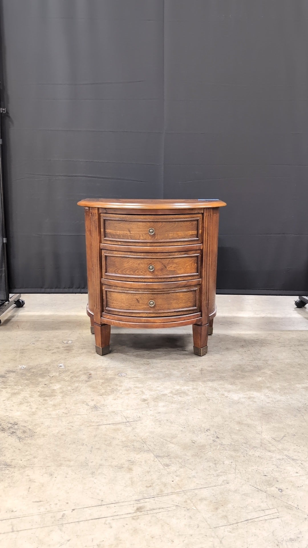 Demi-Lune Wood Accent Chest with Inlay Top
