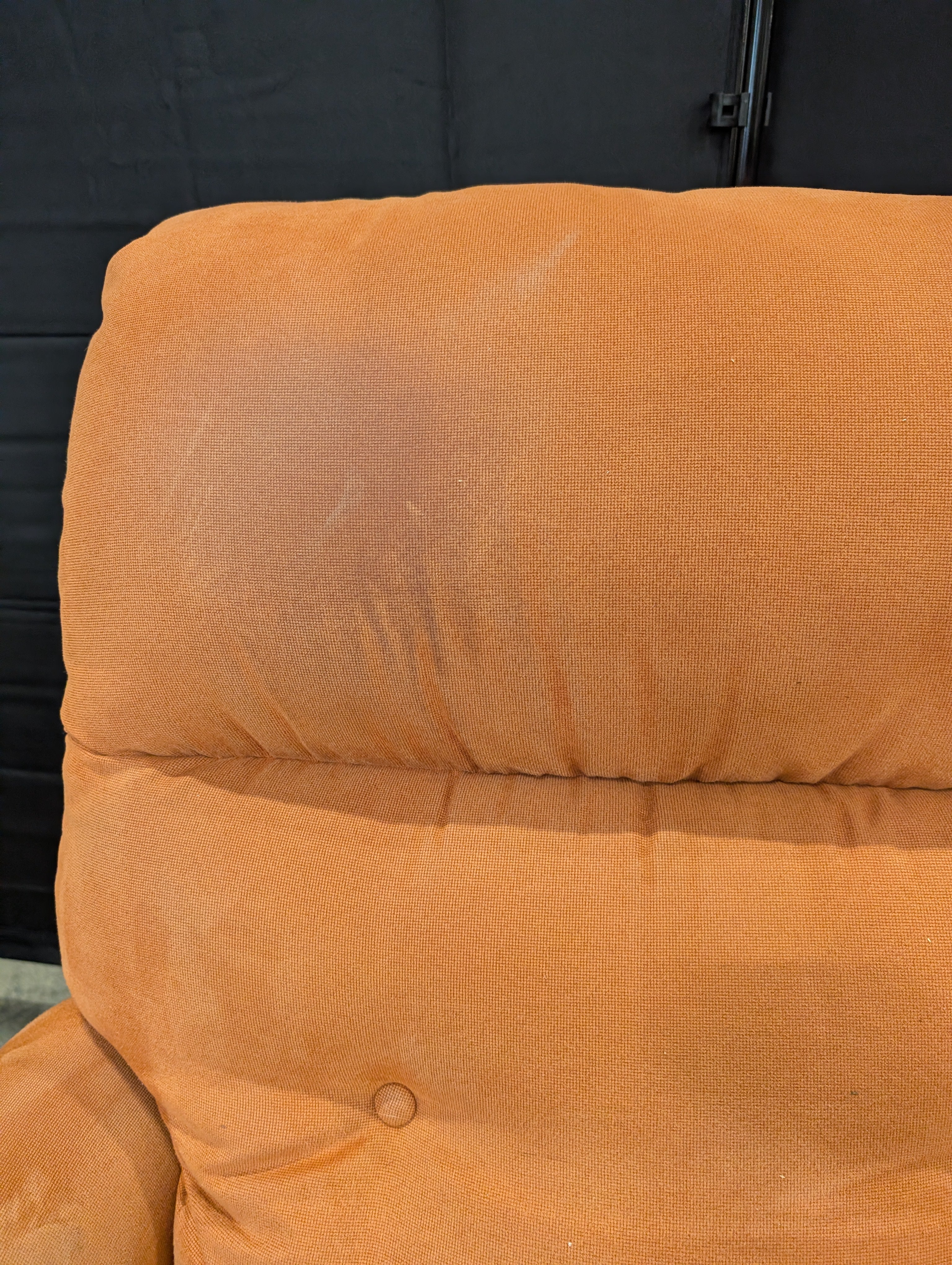 LaZboy Terracotta Rolled Arm Recliner in Microfiber