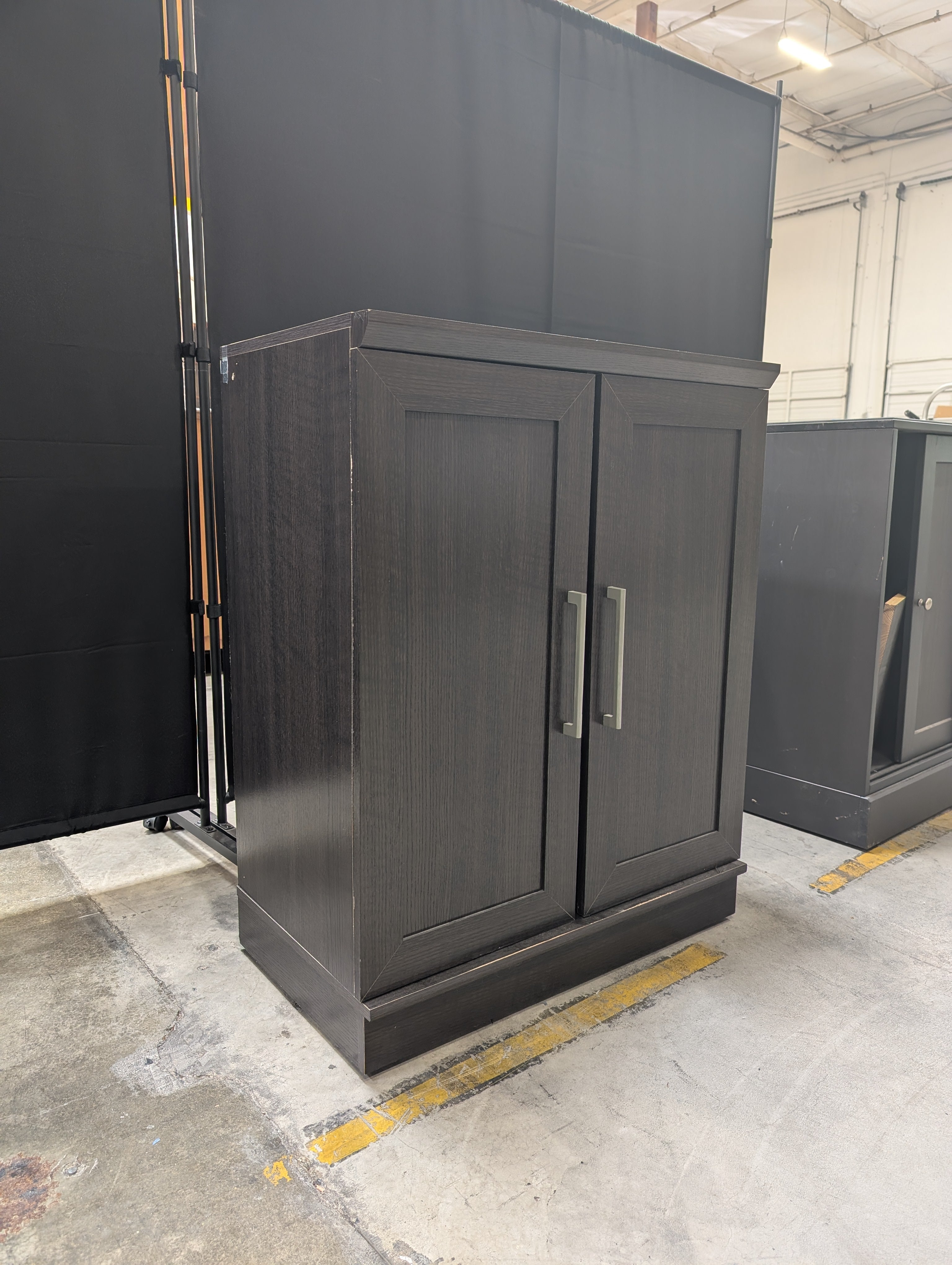 Dark Brown Wood Grain Storage Cabinet Ikea Used