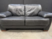 Modern Black Leather Two-Seater Sofa