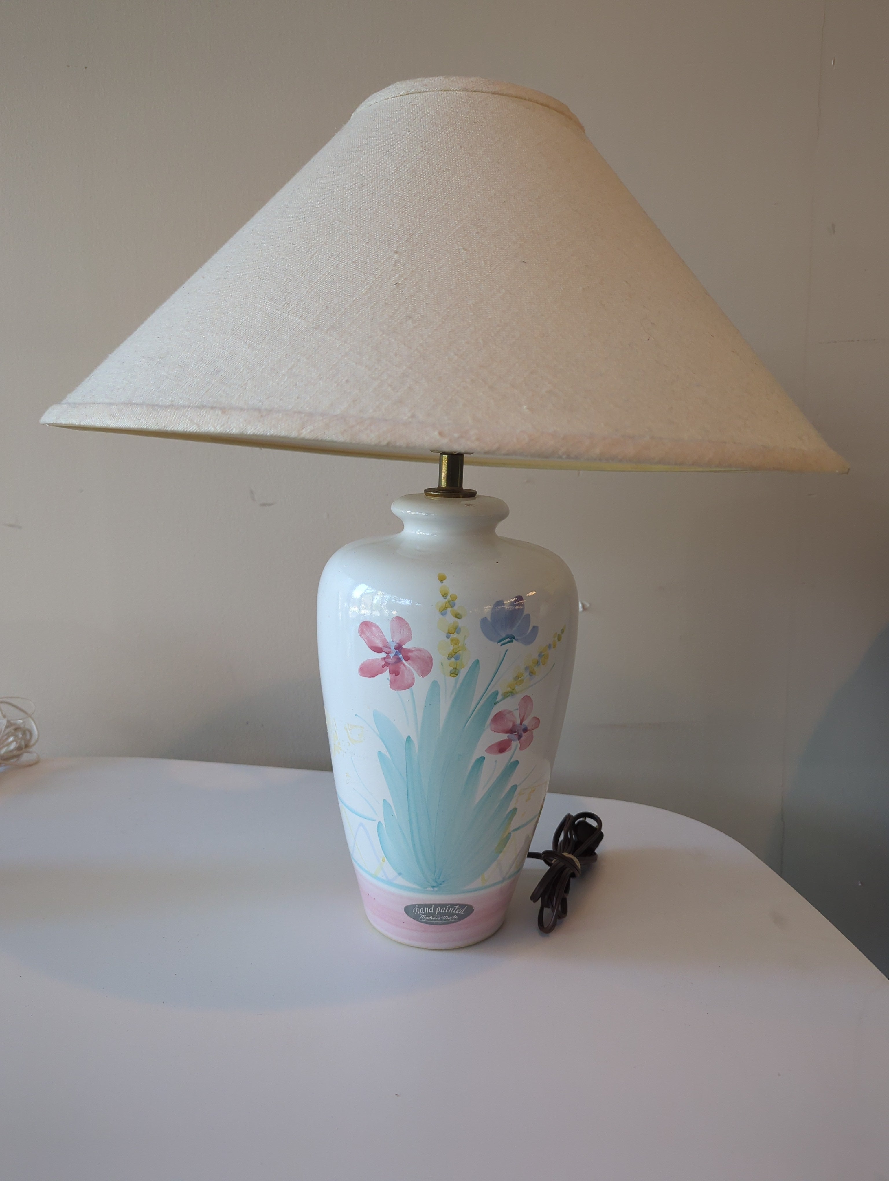 Hand-Painted Floral Porcelain Table Lamp