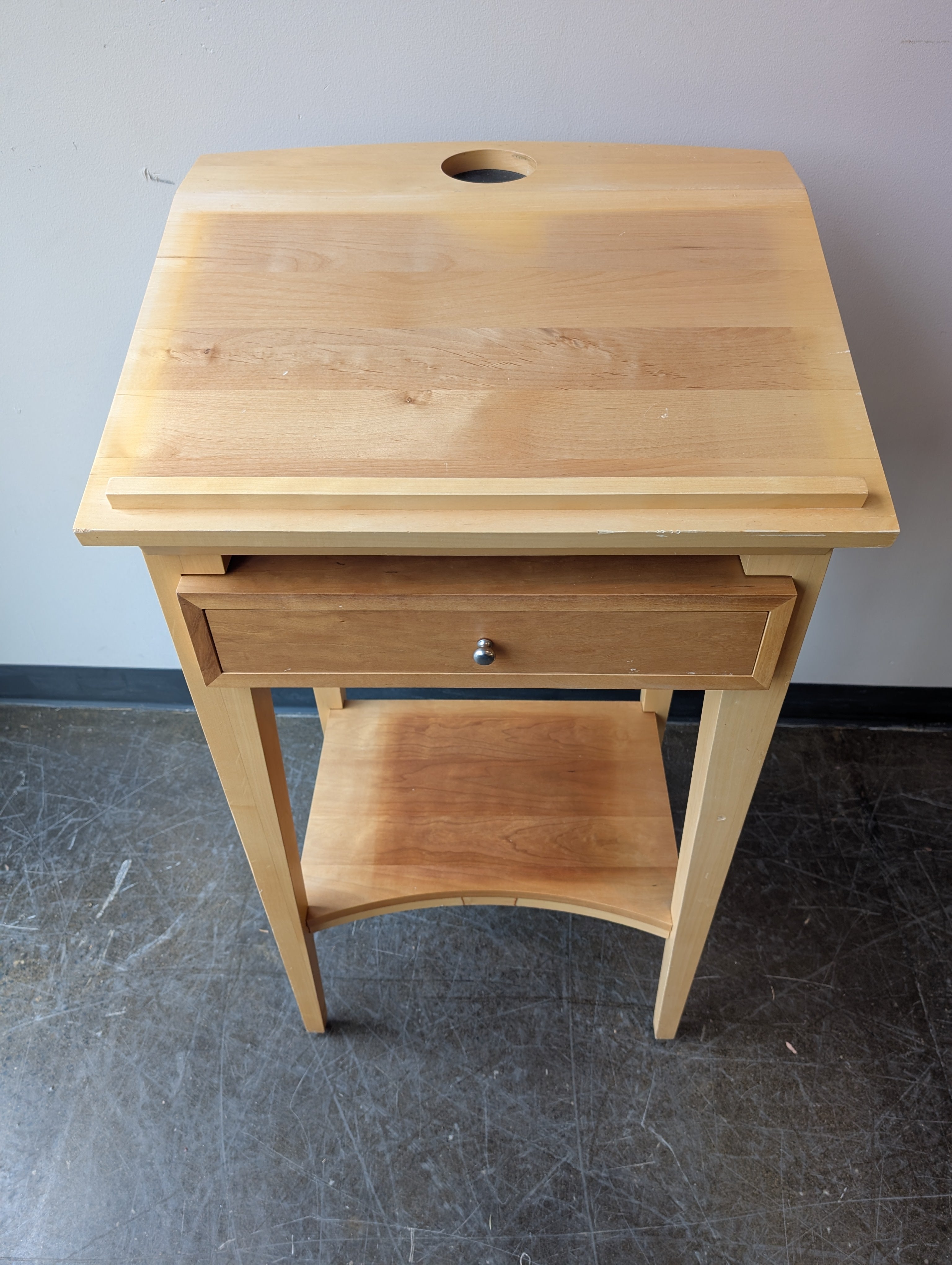 Levenger Compact Wood Standing Desk with Drawer