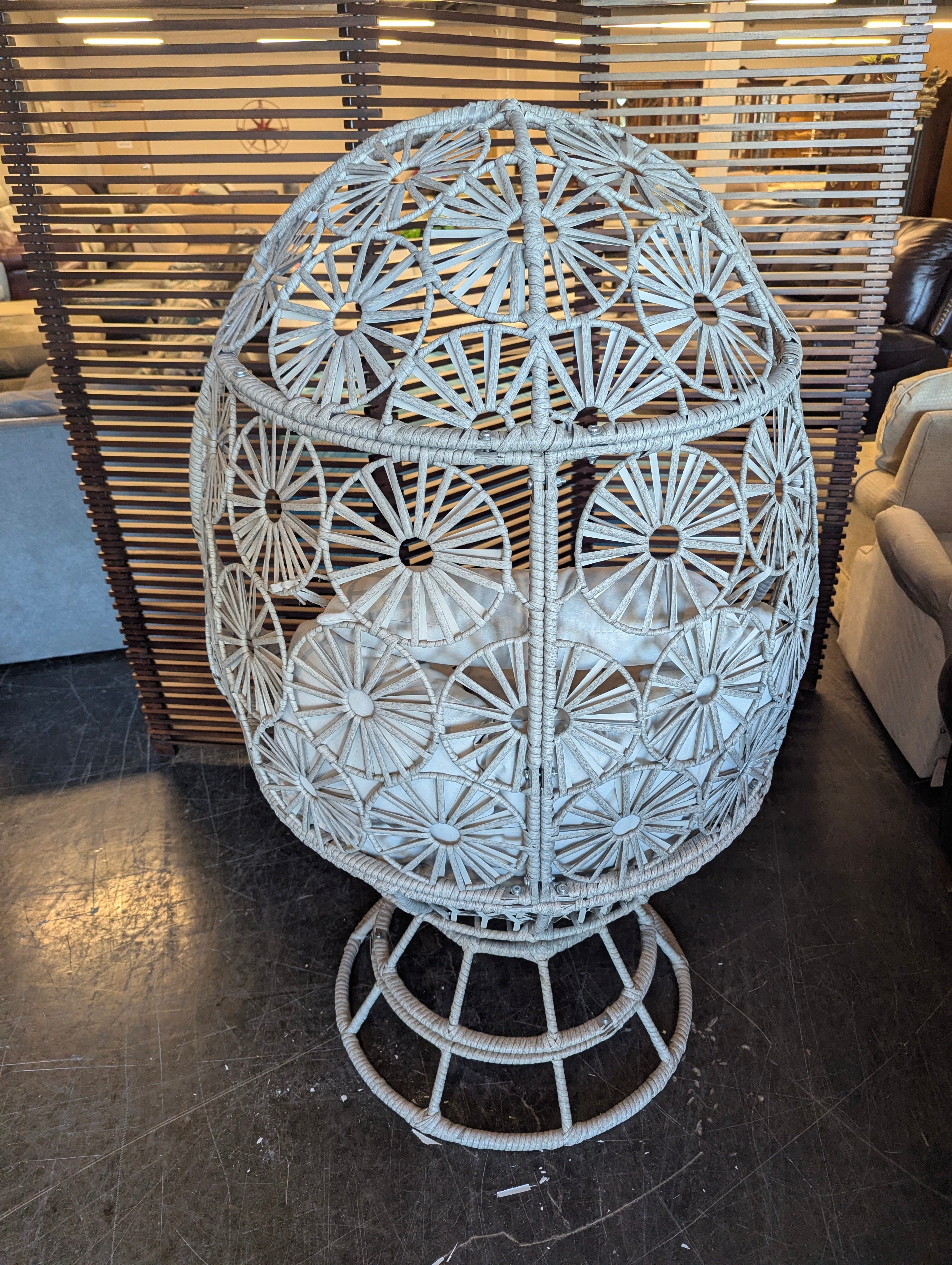 CaysonLiving Modern Woven Hanging Egg Chair with Cushion