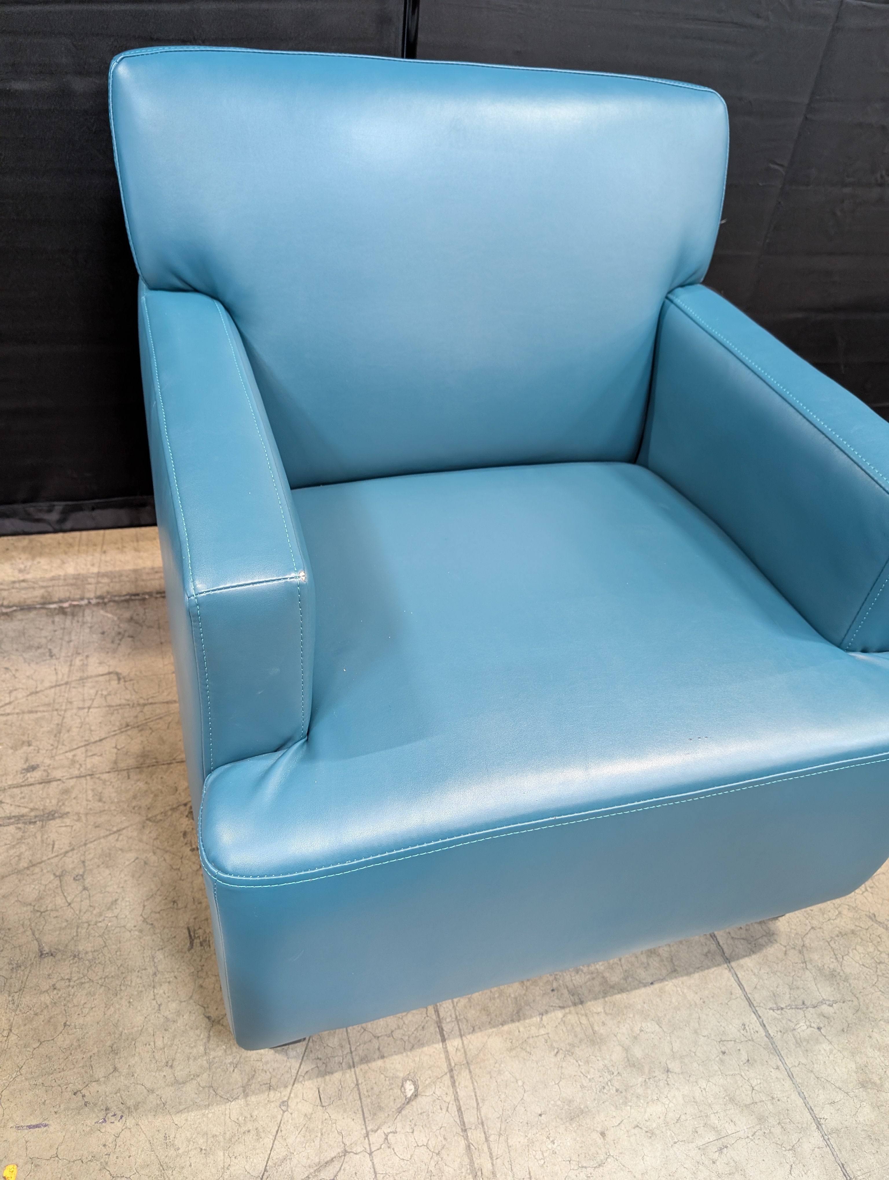 Teal Faux Leather Accent Club Chair