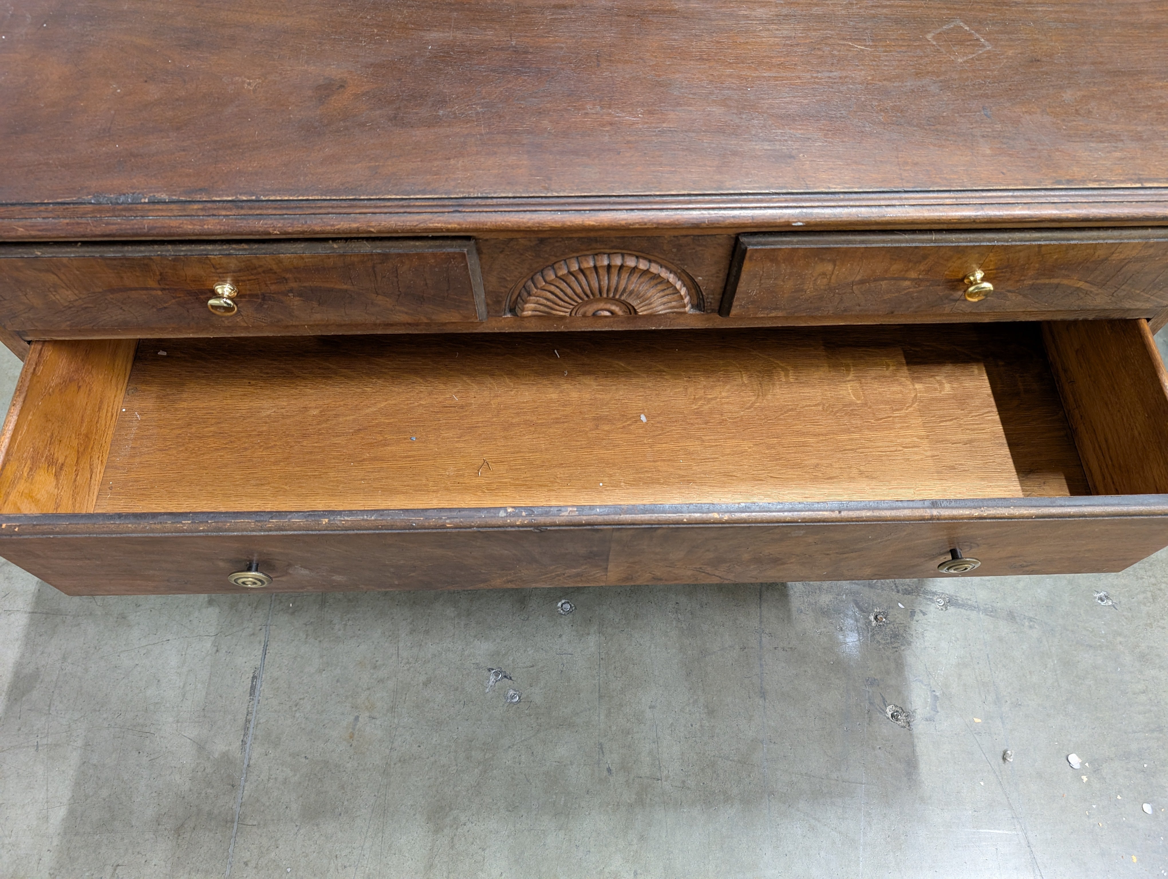 Vintage Solid Wood Chest of Drawers with Carved Detail