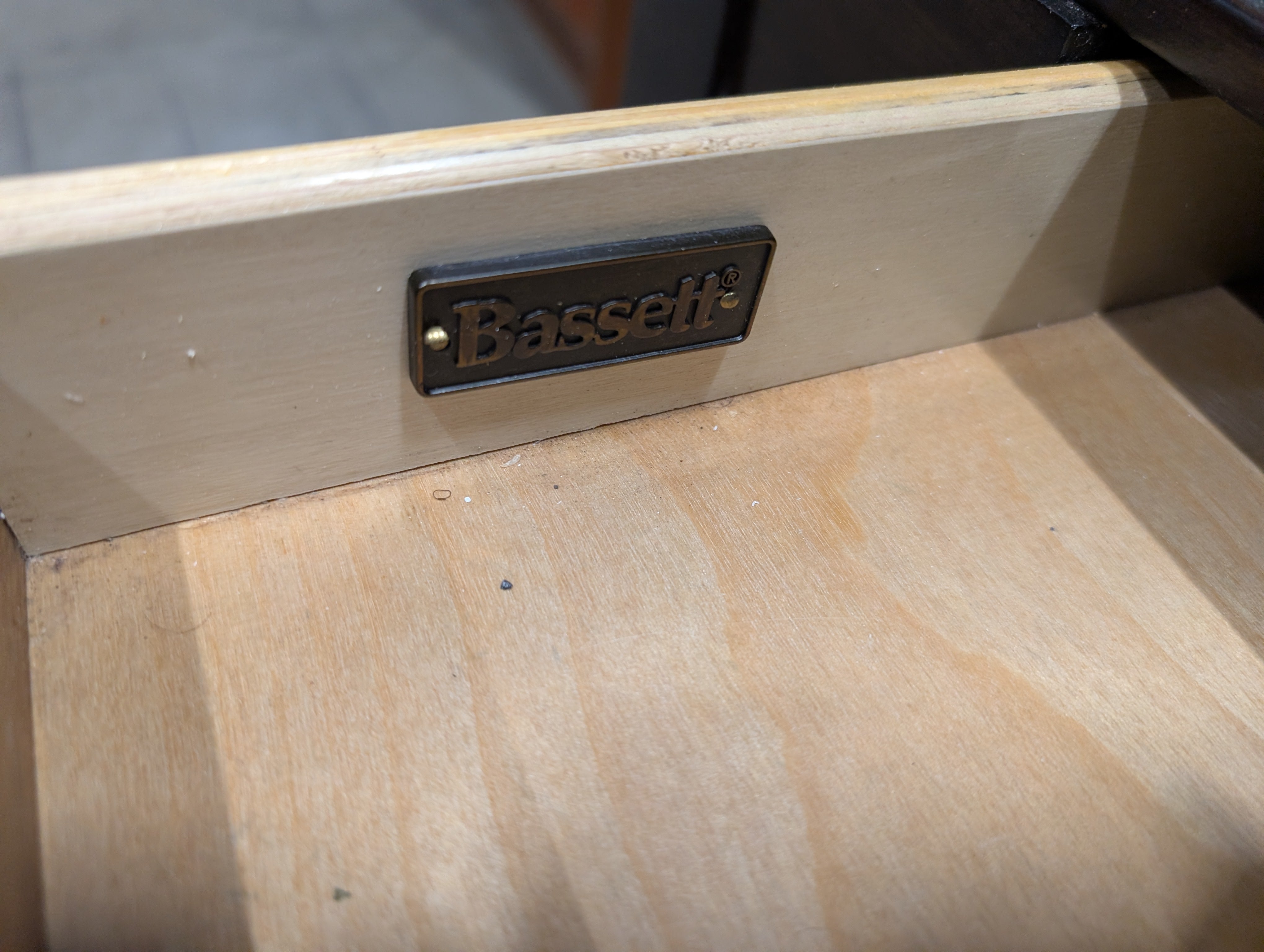 BASSETT Coffee Table with Storage Drawers and Lower Shelf