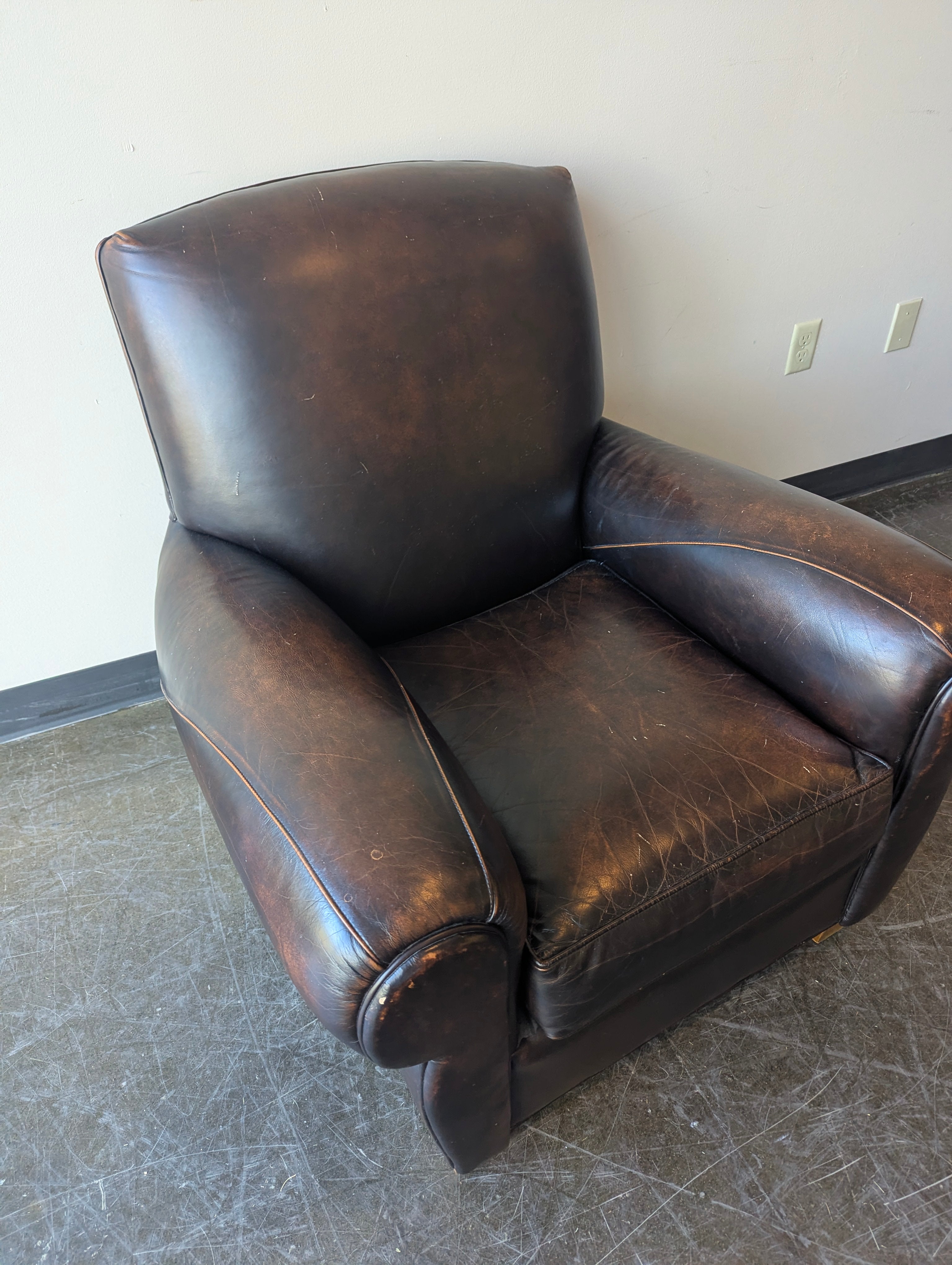 Brown Leather Club Armchair