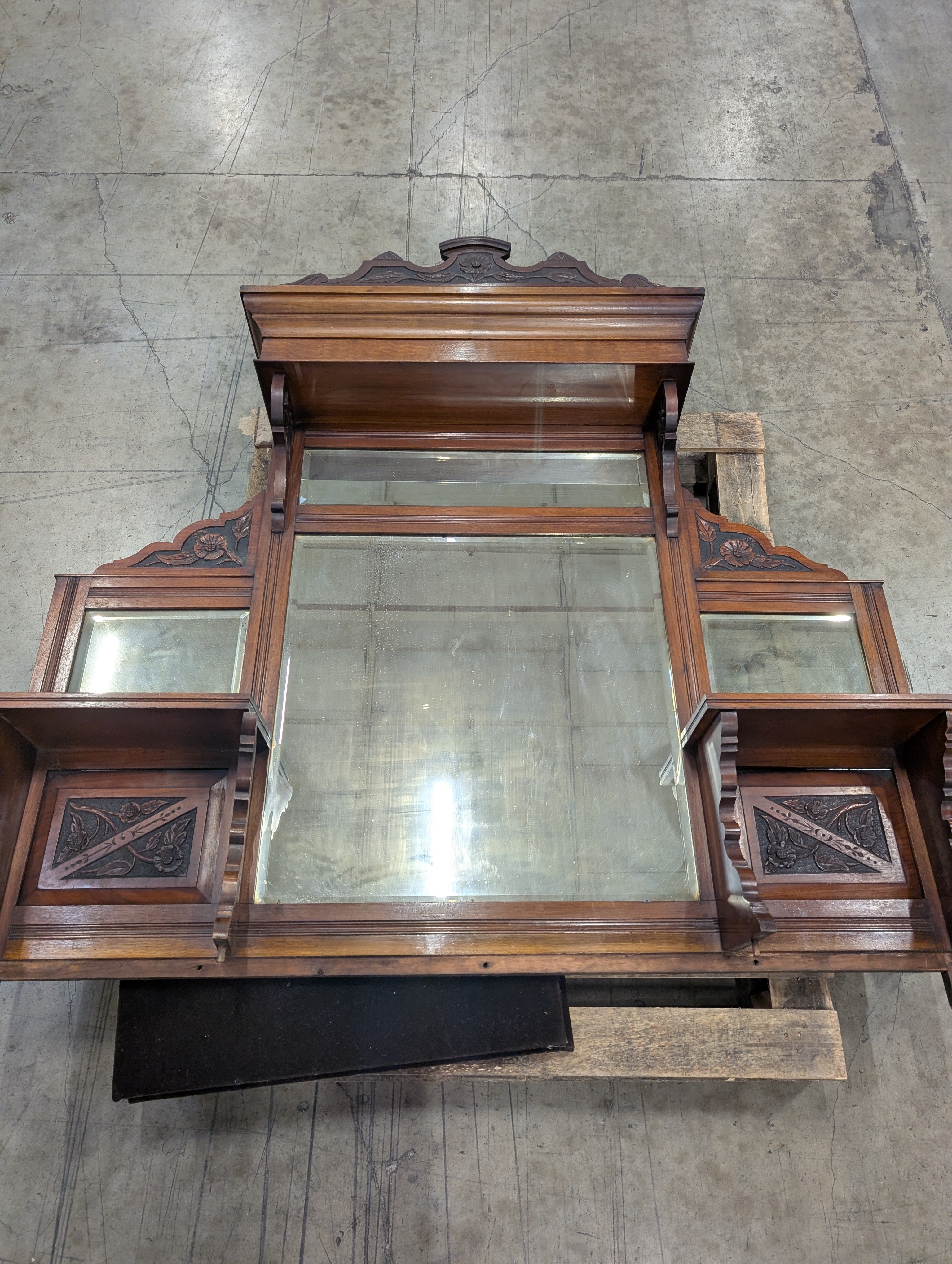 Vintage Carved Wood Mirror *No Dresser*