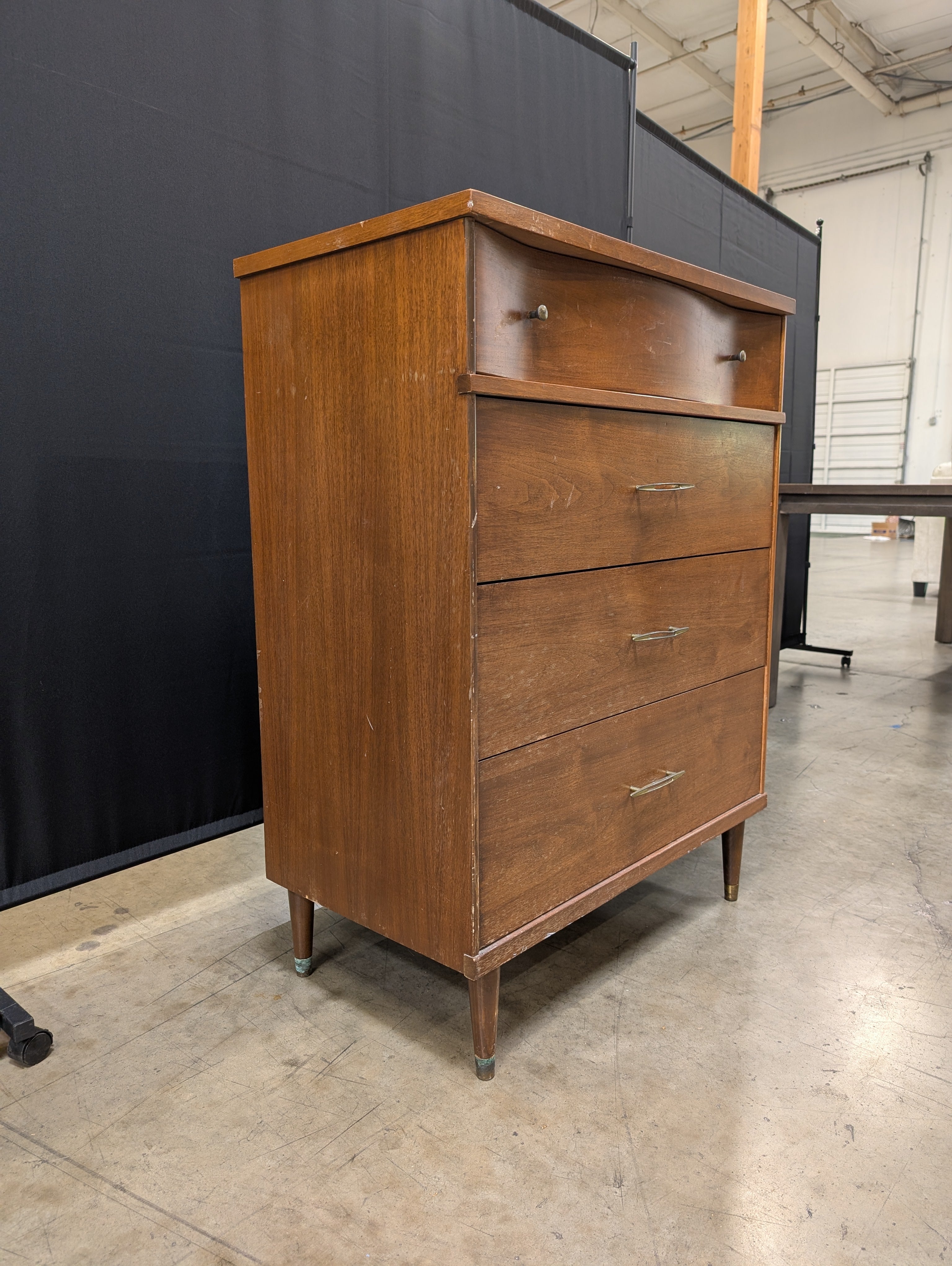 Harmony House Modern Wood Four-Drawer Chest with Tapered Legs
