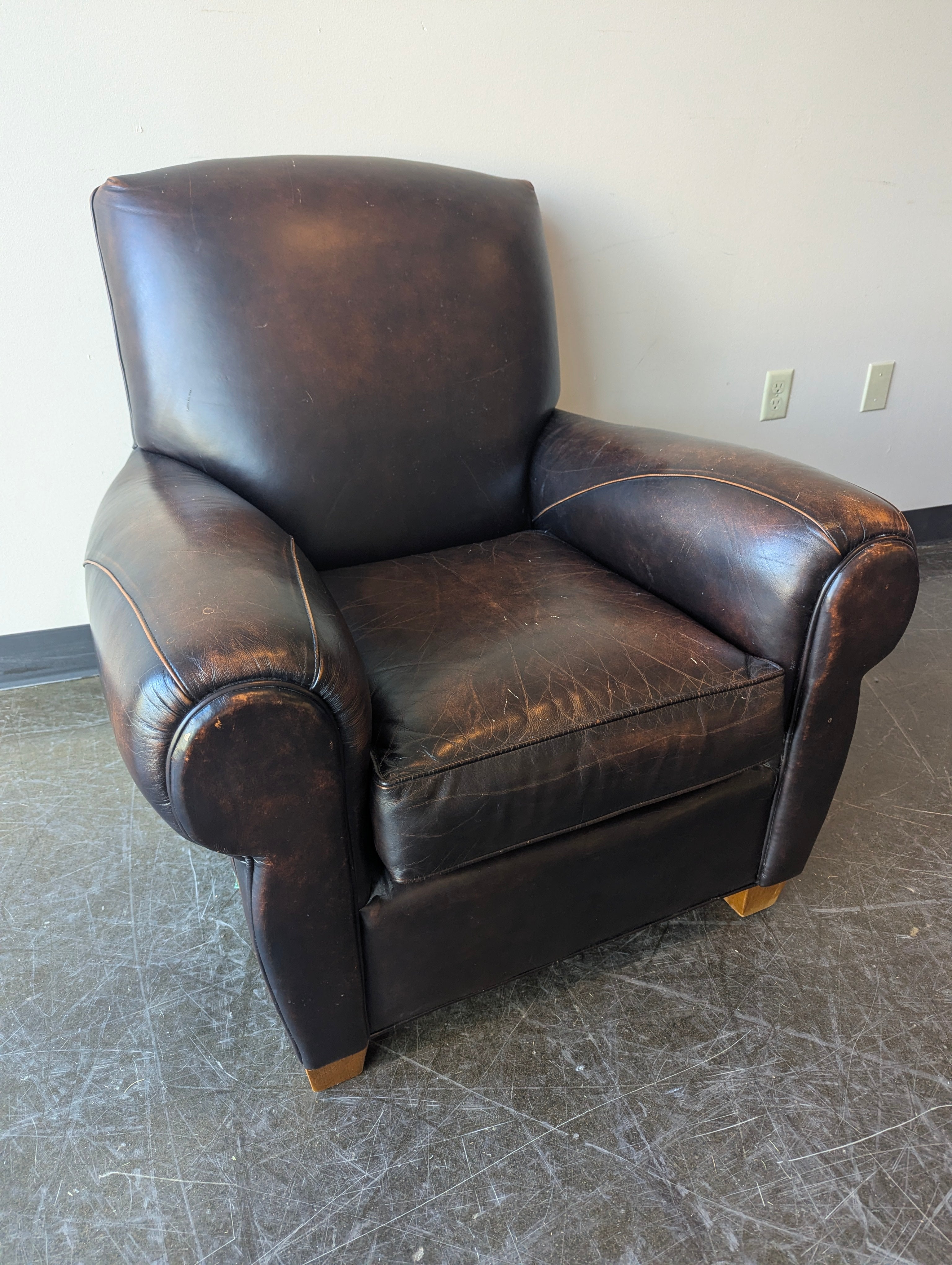 Brown Leather Club Armchair