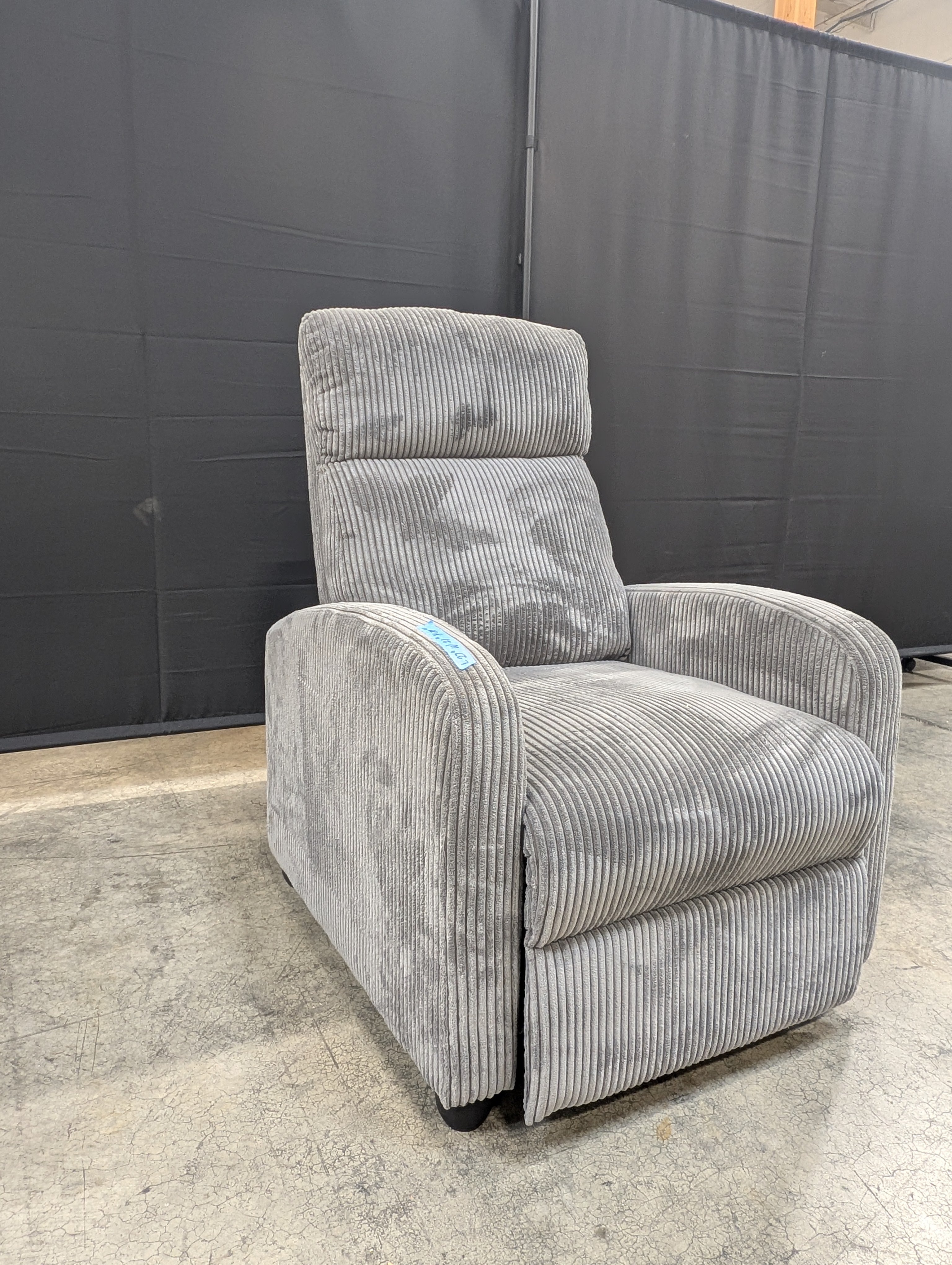ALL-IN-ONE Grey Corduroy Recliner Chair
