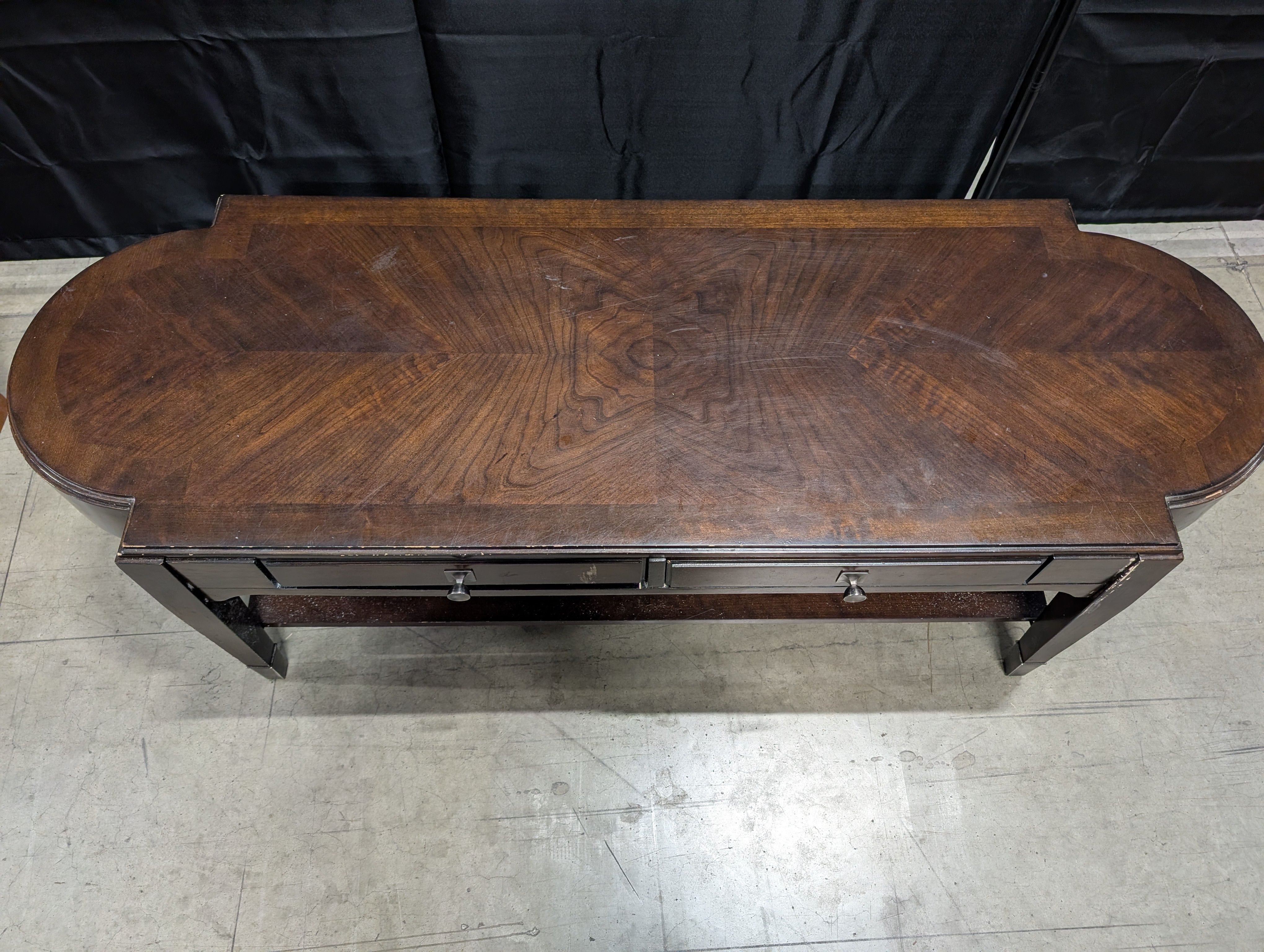 BASSETT Coffee Table with Storage Drawers and Lower Shelf