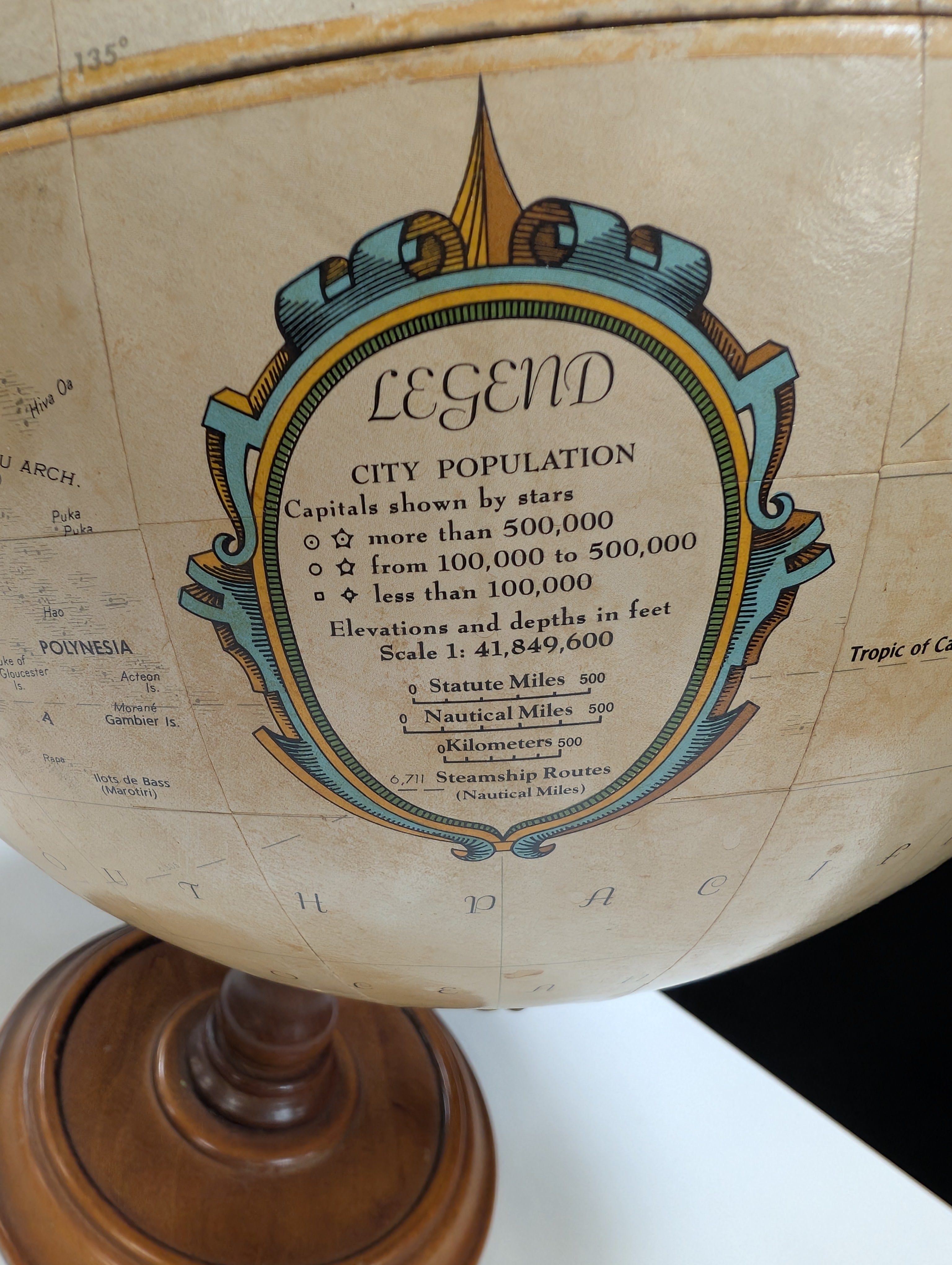 REPLOGLE 12" Decorative World Globe with Wooden Pedestal Base