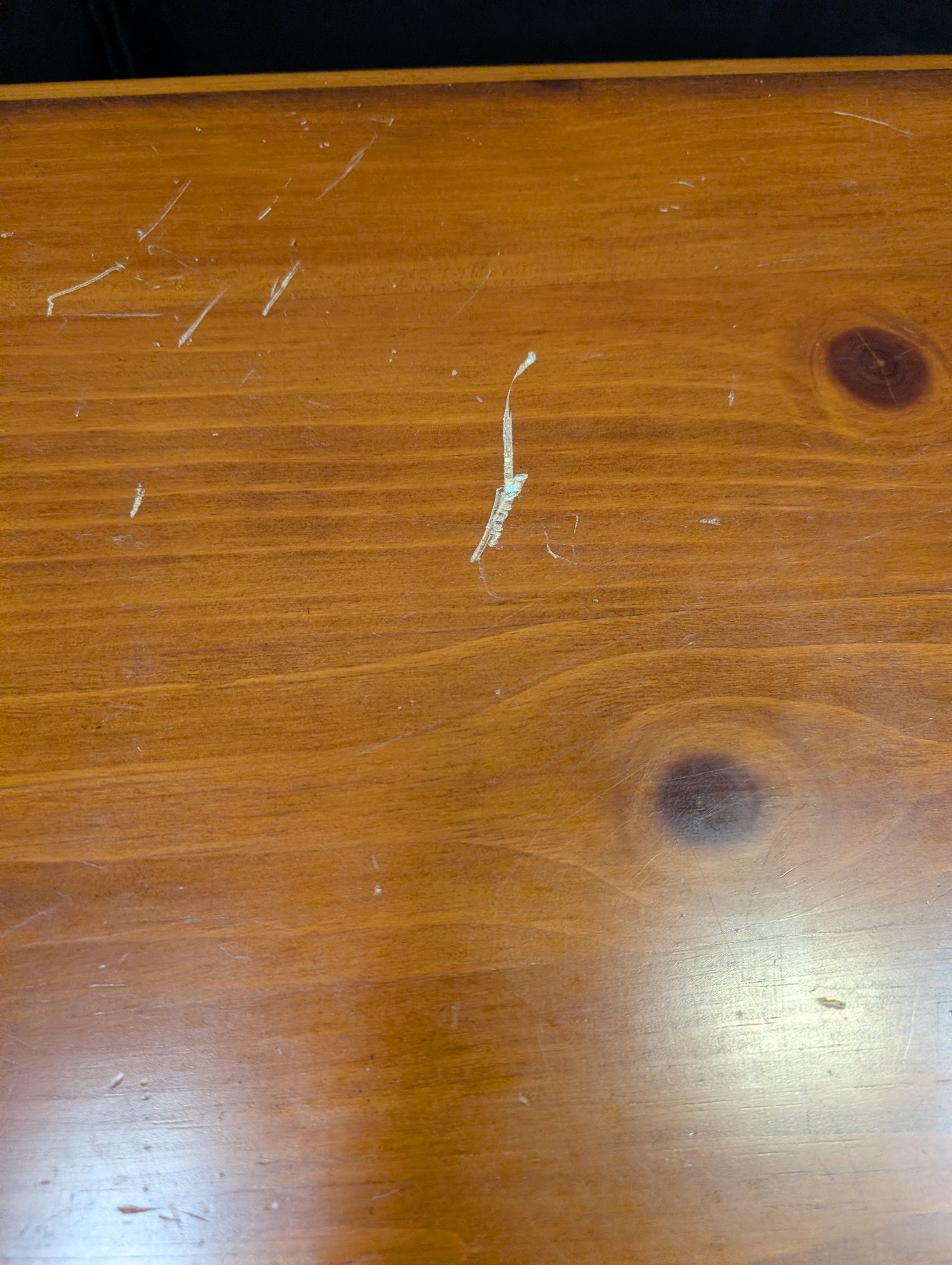Used Hardwood Coffee Table with Two Storage Drawers