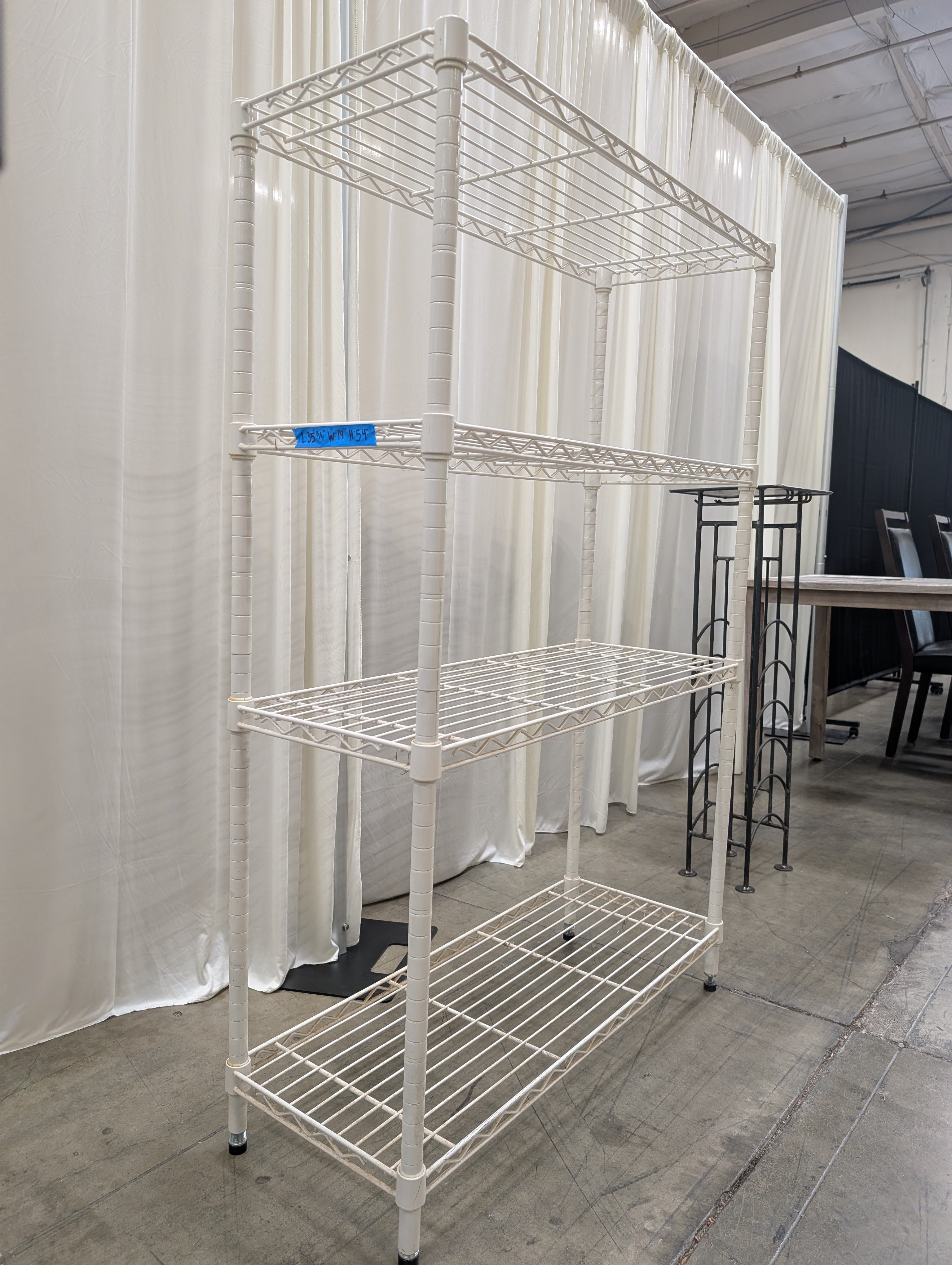 White Four-Tier Metal Wire Shelving Unit
