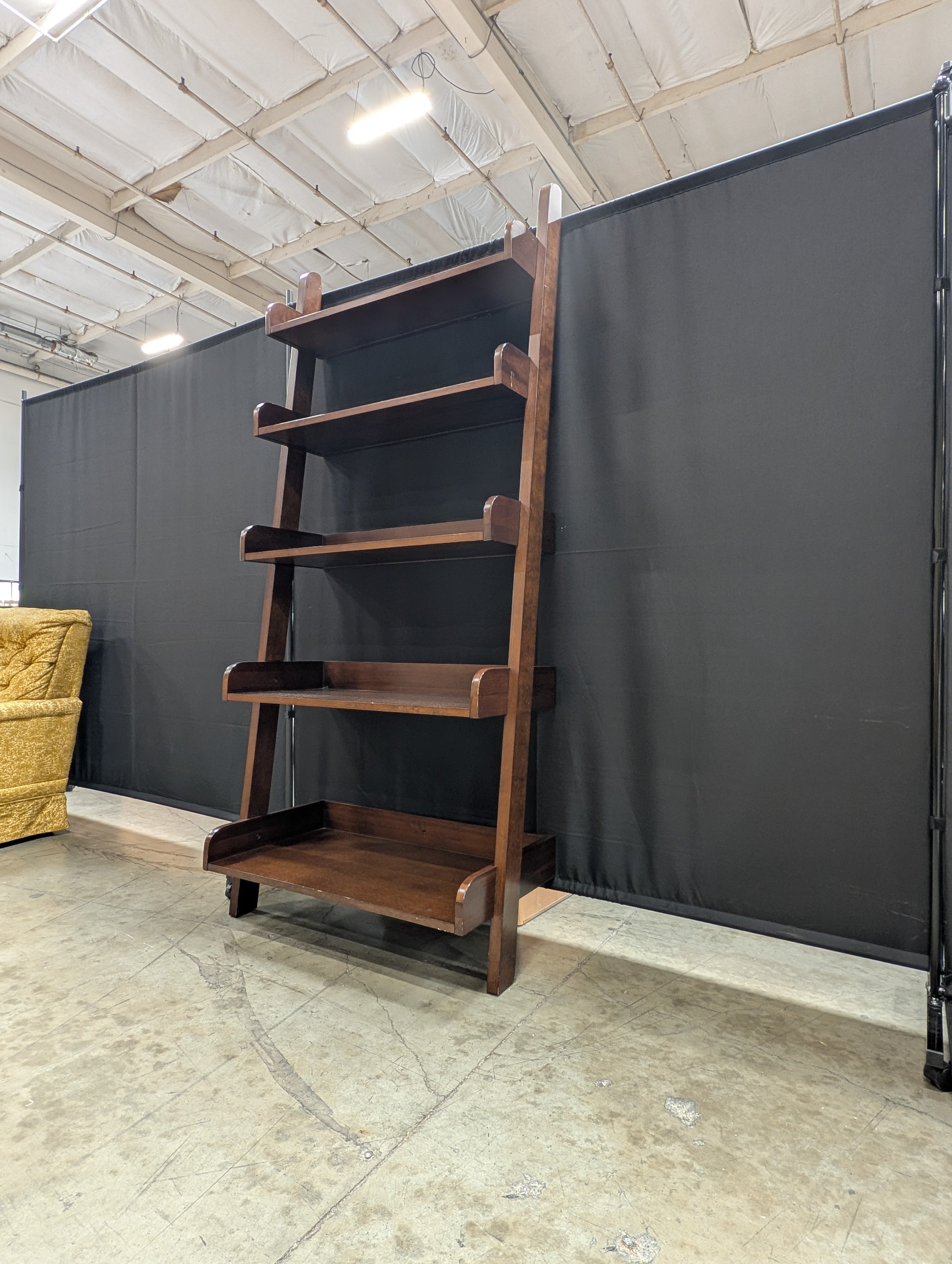 Five-Tier Dark Wood Freestanding Storage Shelf