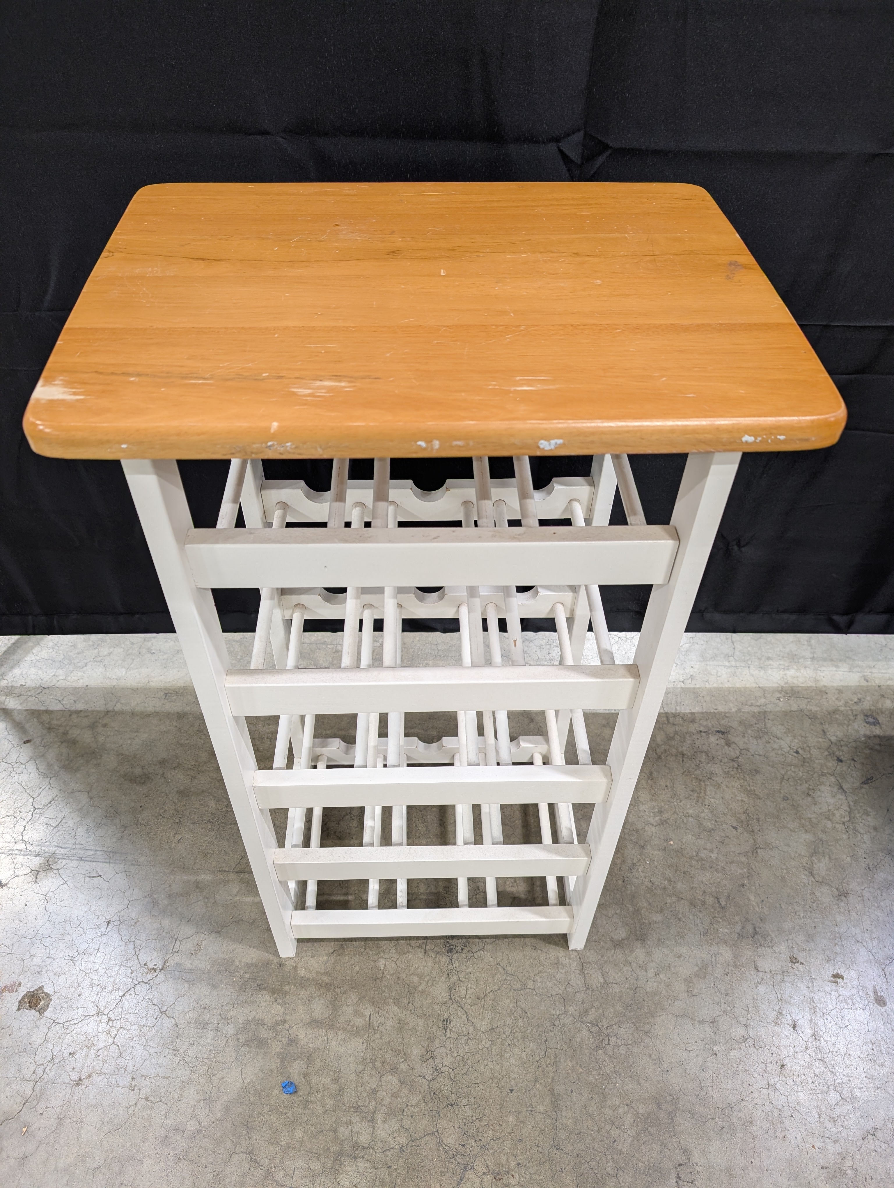 Two-Tone Wooden Wine Rack with Tabletop Surface