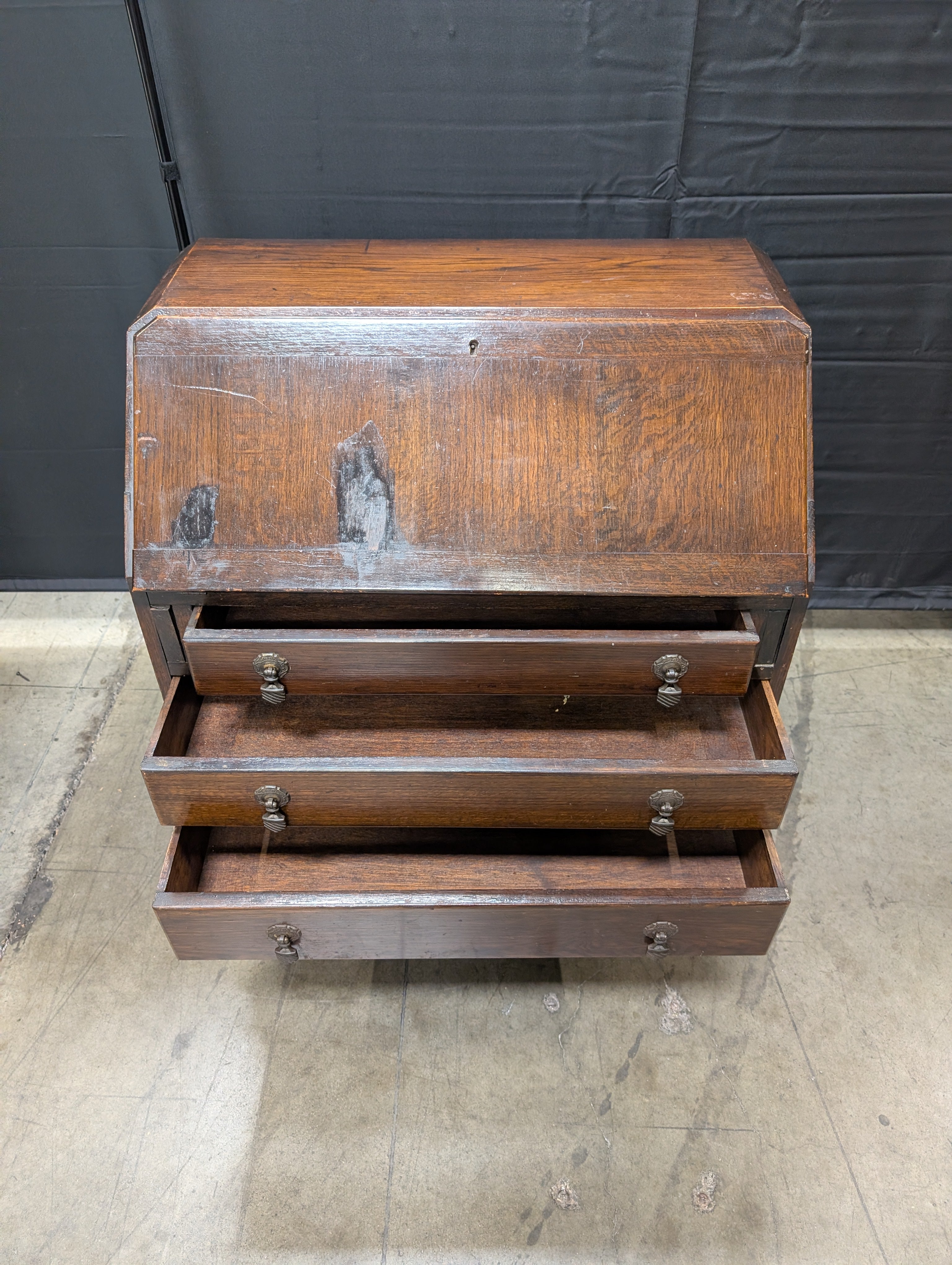 Traditional Style Hardwood Drop-Front Desk