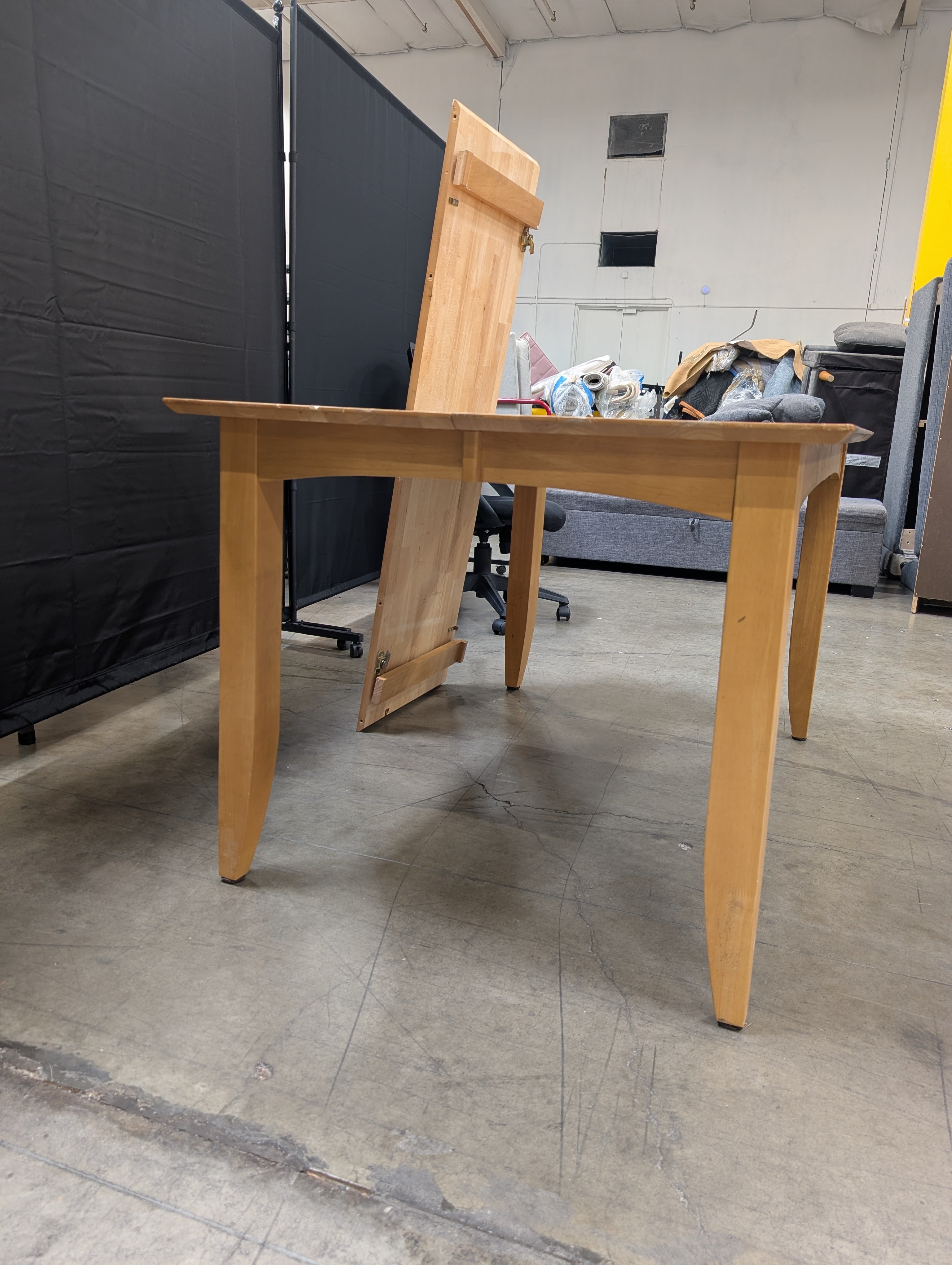 Blonde Wood Rectangular Dining Table with Tapered Legs