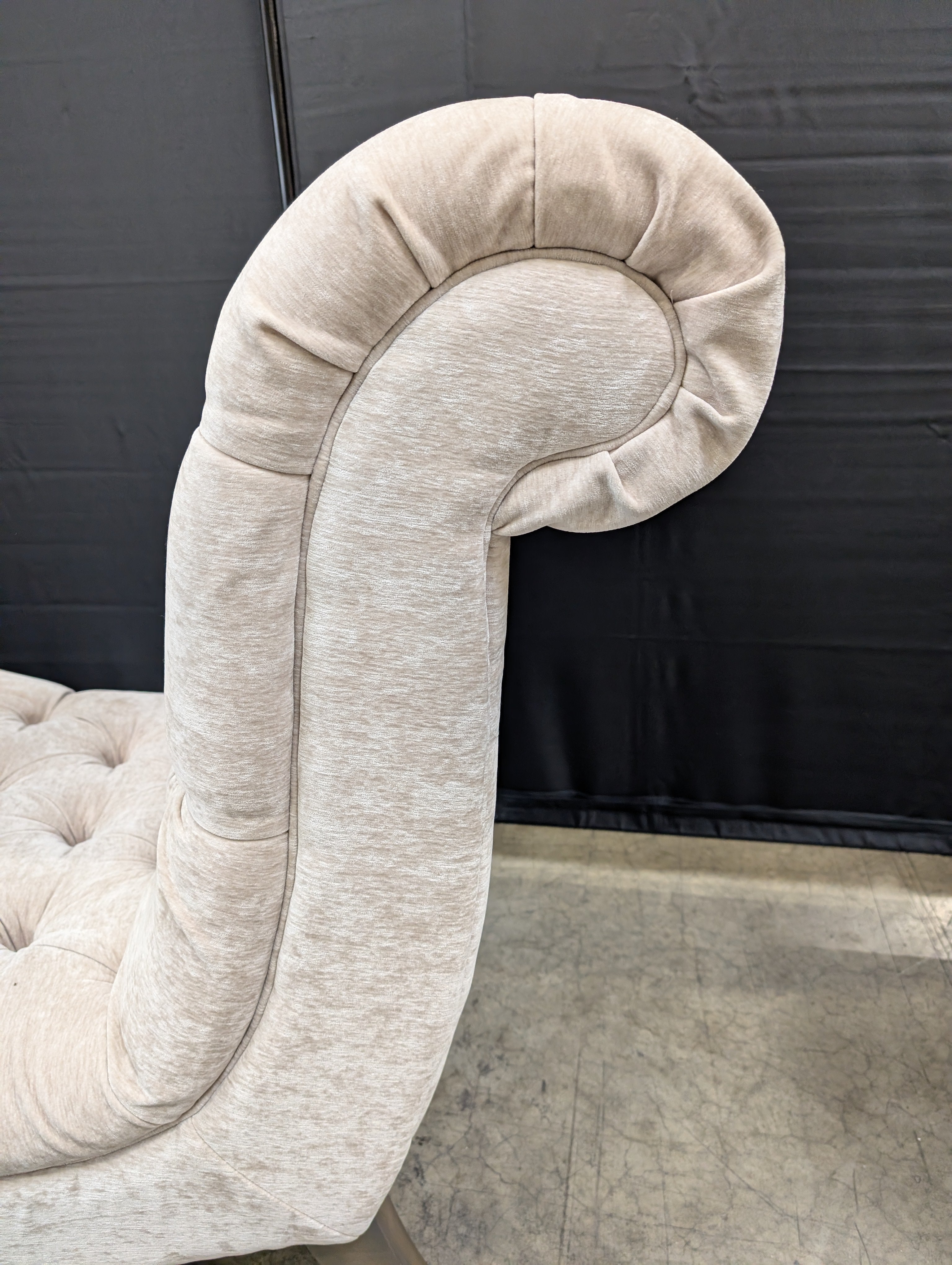 Neutral Tufted Upholstered Armless Accent Chair
