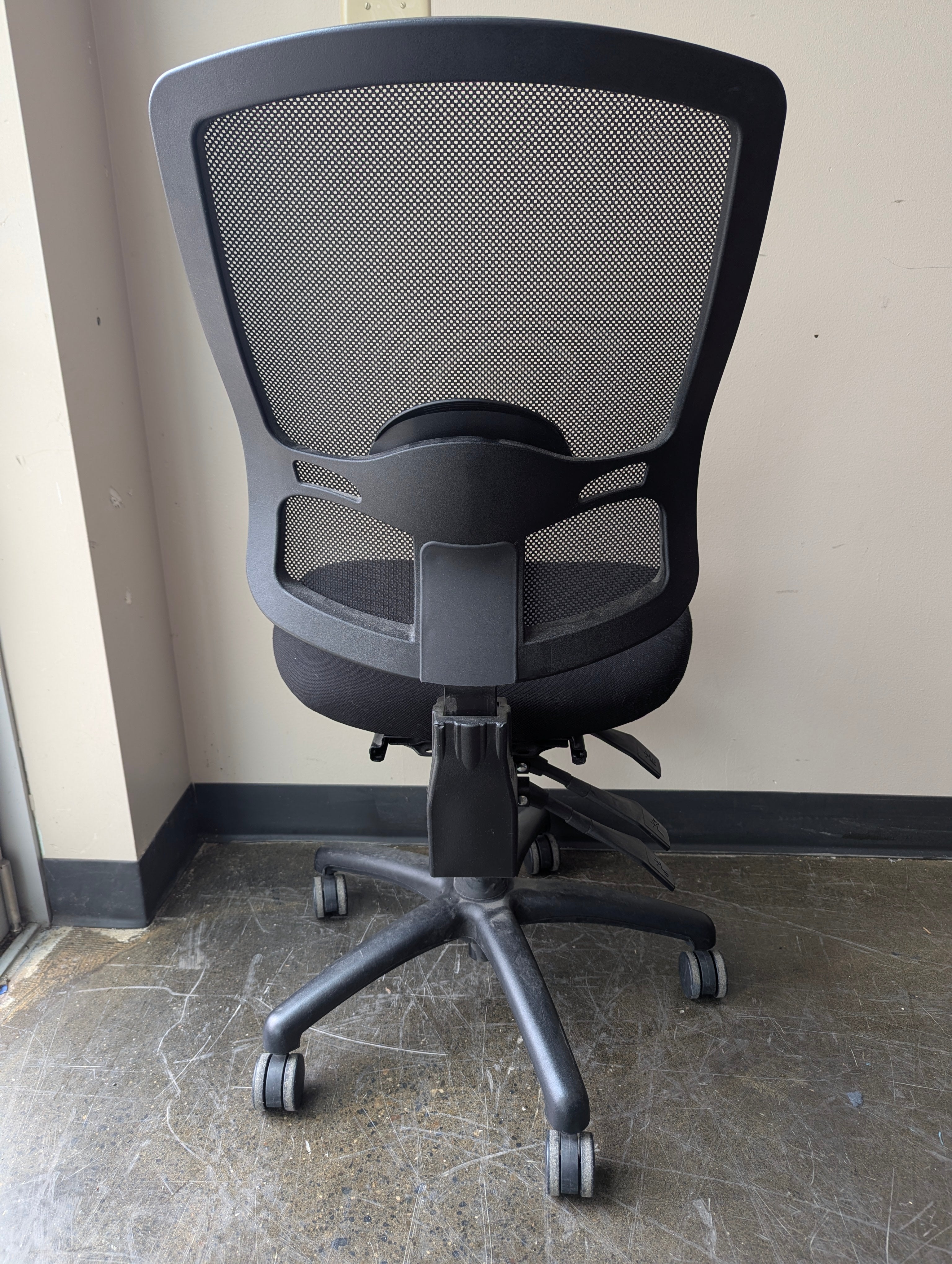 Modern Black Mesh Drafting Stool with Adjustable Height