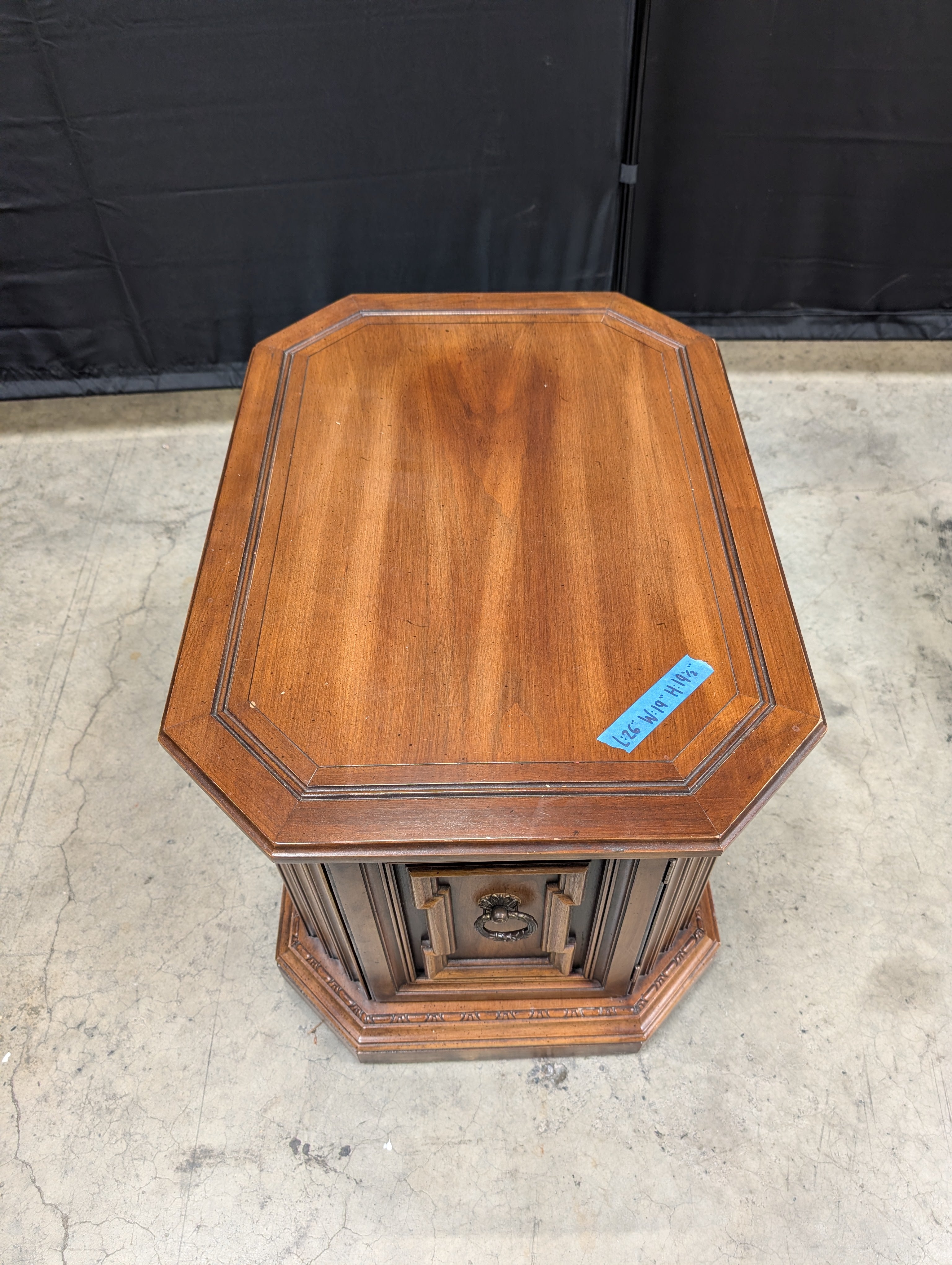 Octagonal Wood End Table in Walnut Stain