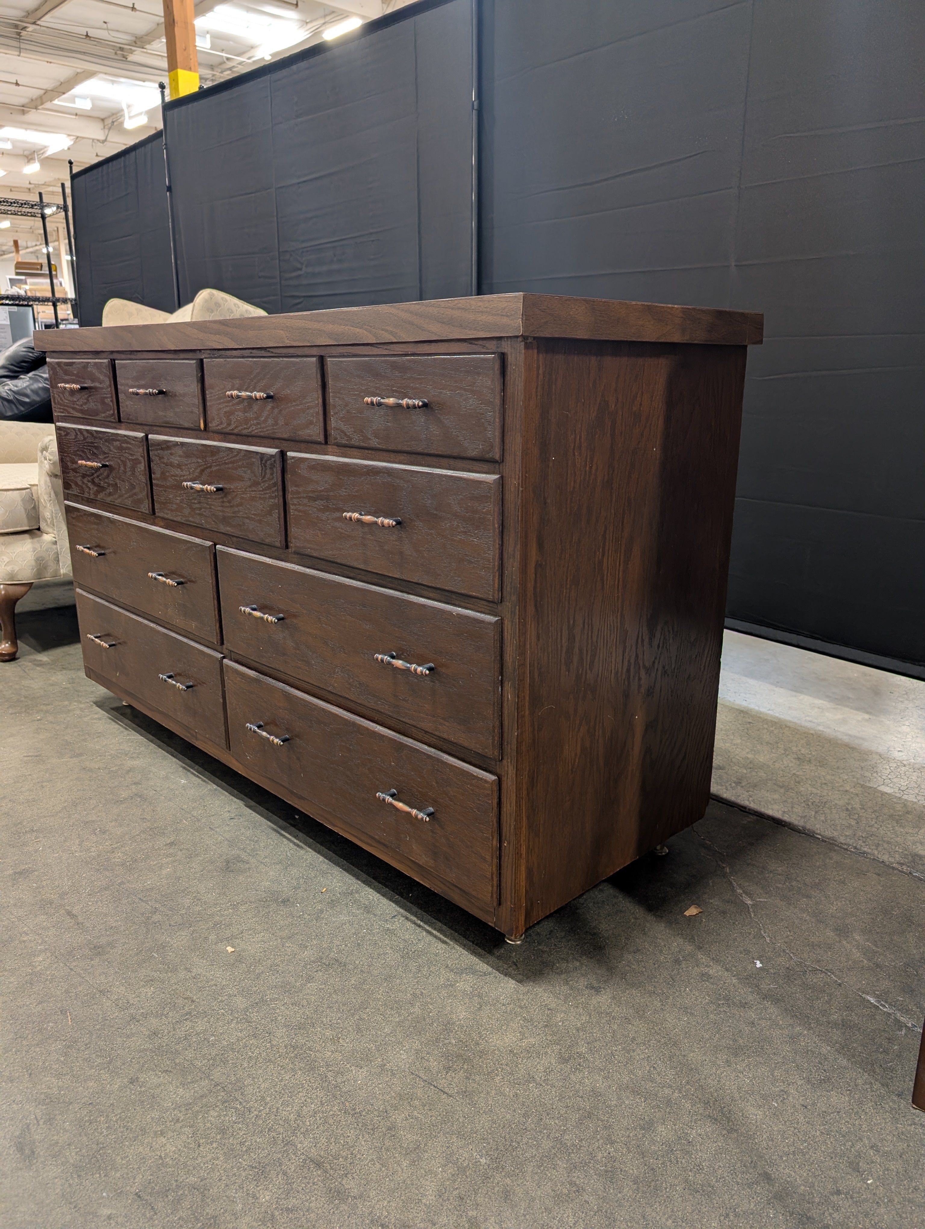 Dark Brown Wood Multi-Drawer Storage Dresser Chest