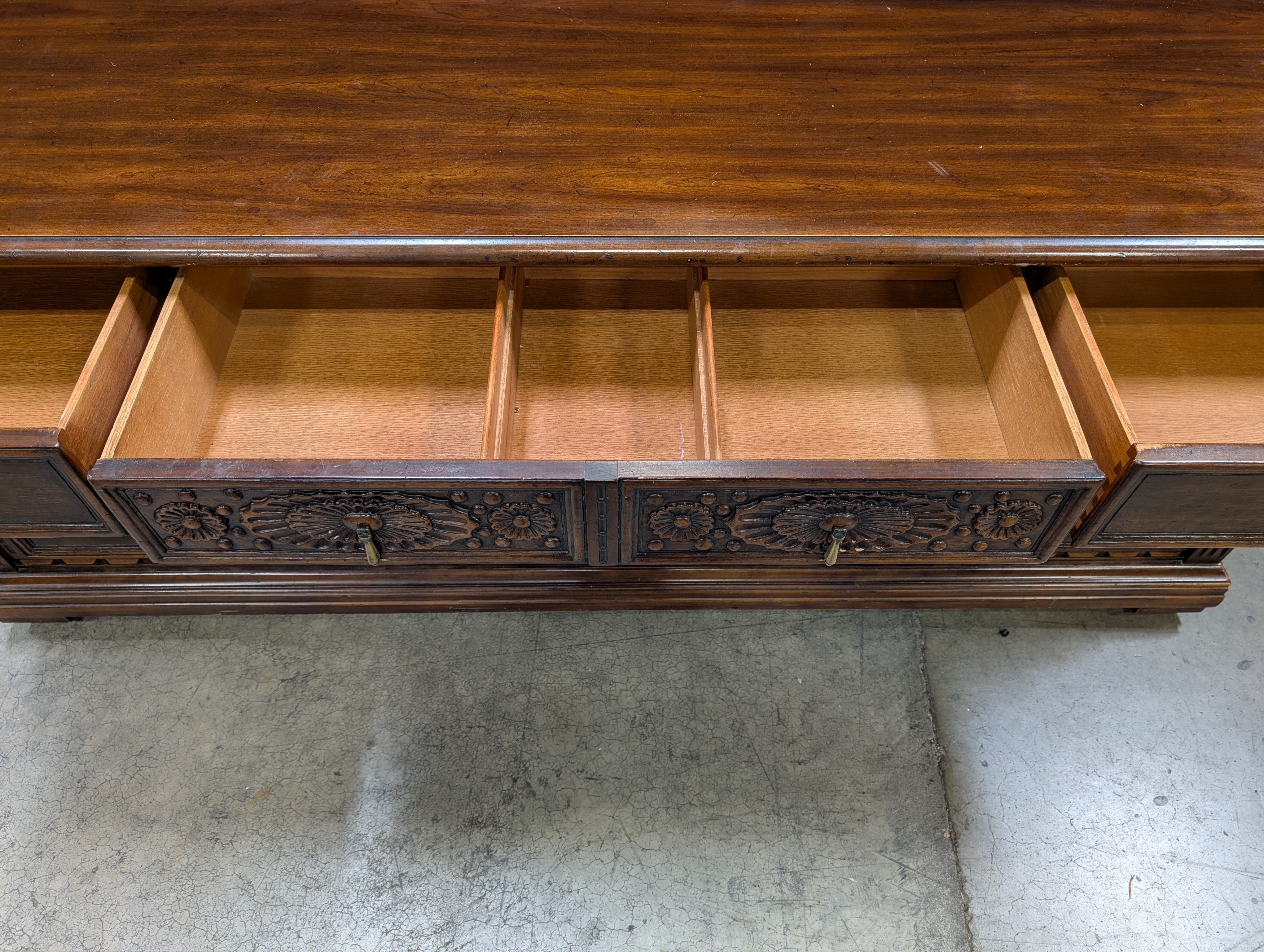 John Widdicomb Carved Dark Wood Dresser