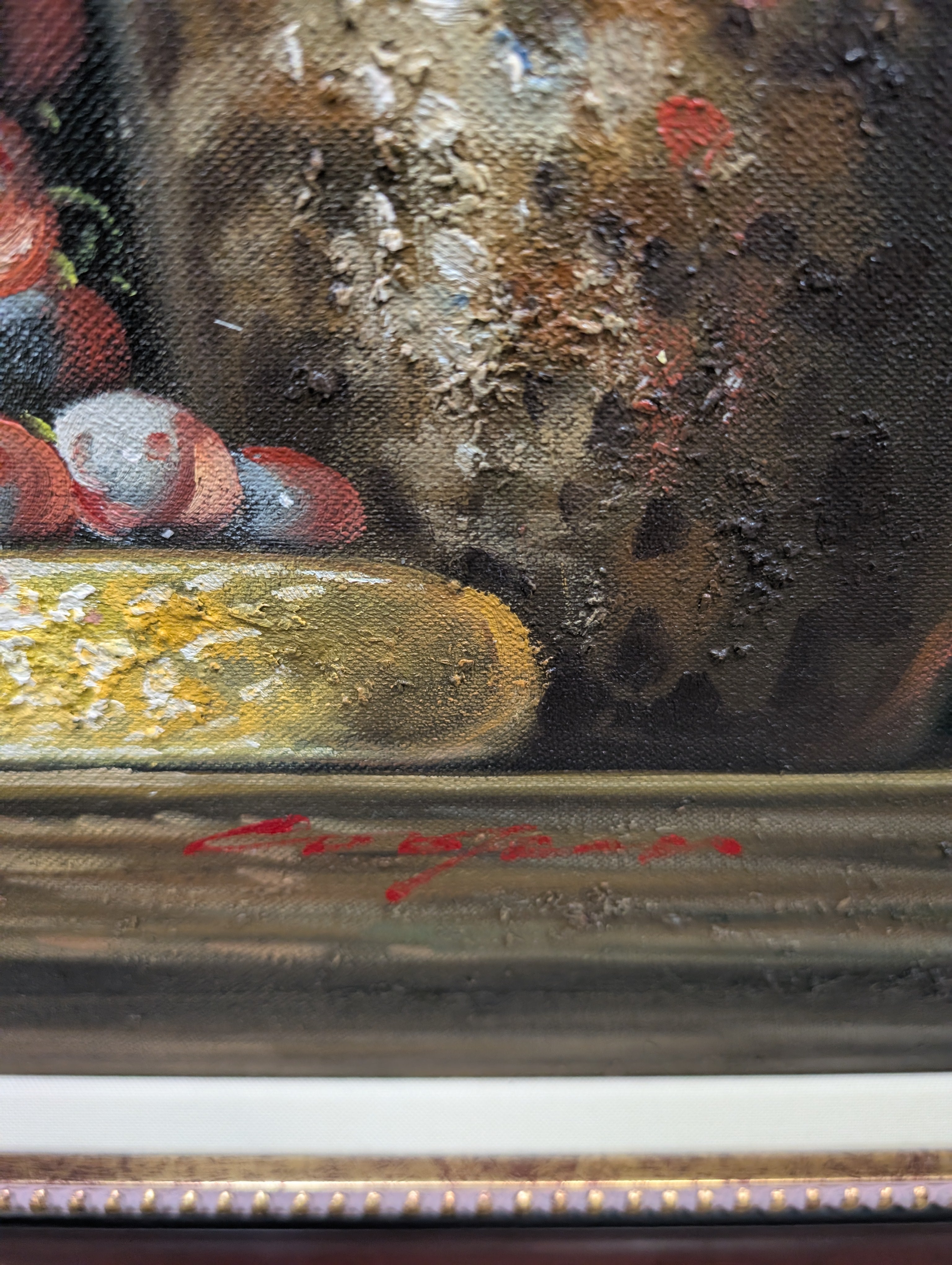 Tuscan Still Life Framed Painting with Wine Motif
