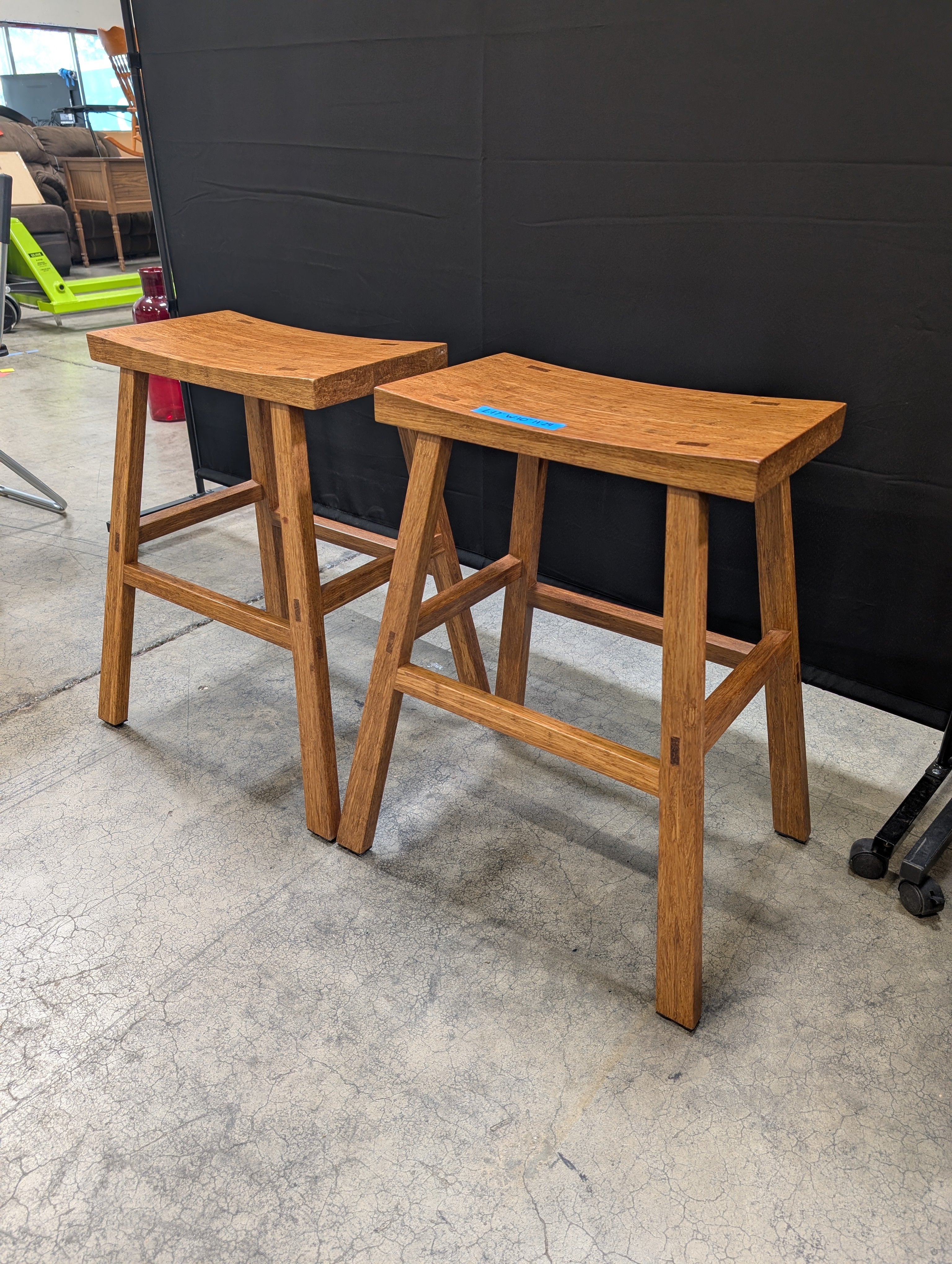Pair of Mission Style Bar Stool in Wood