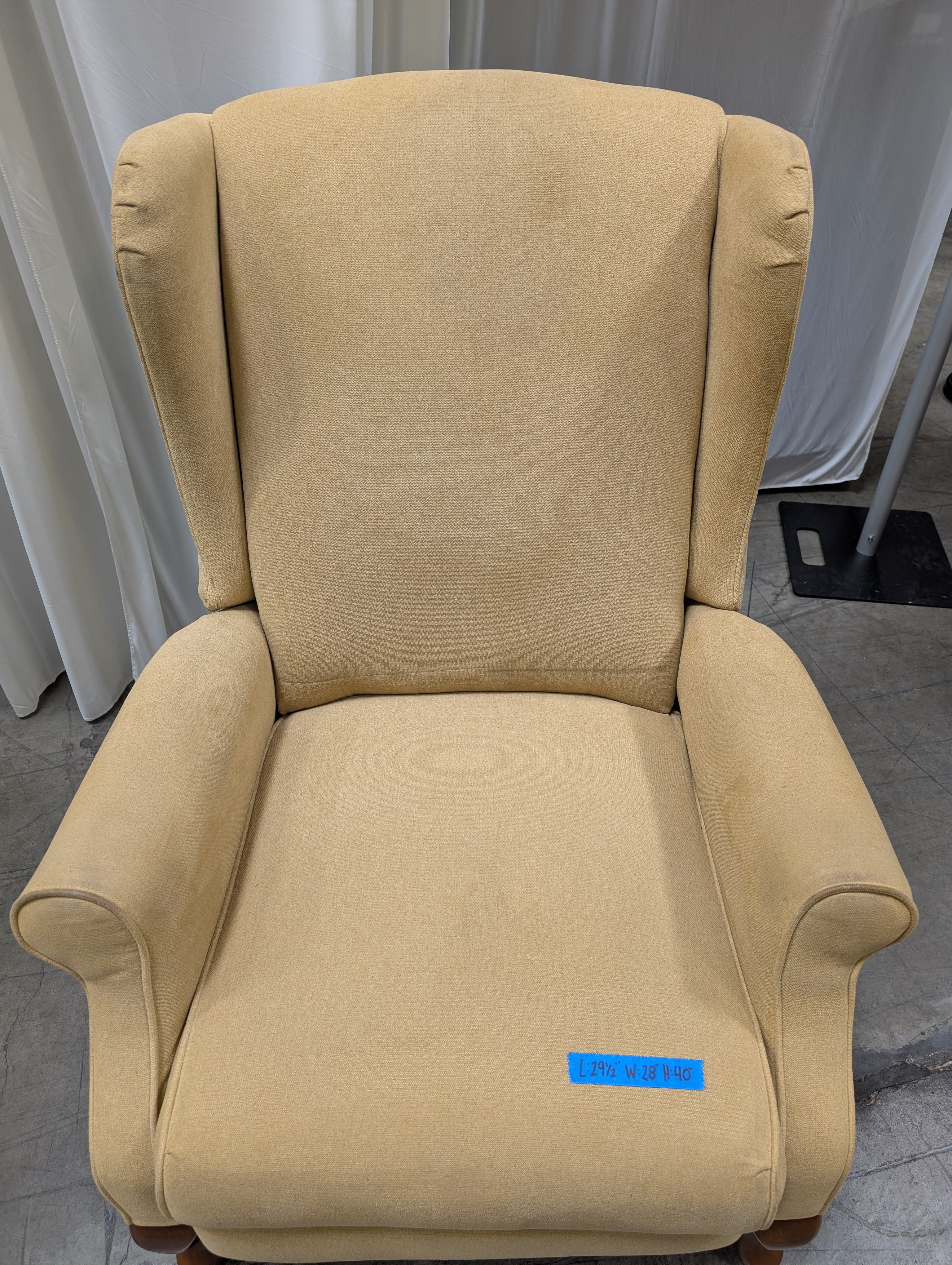 Vintage Yellow LaZboy Wingback Chair in Velvet