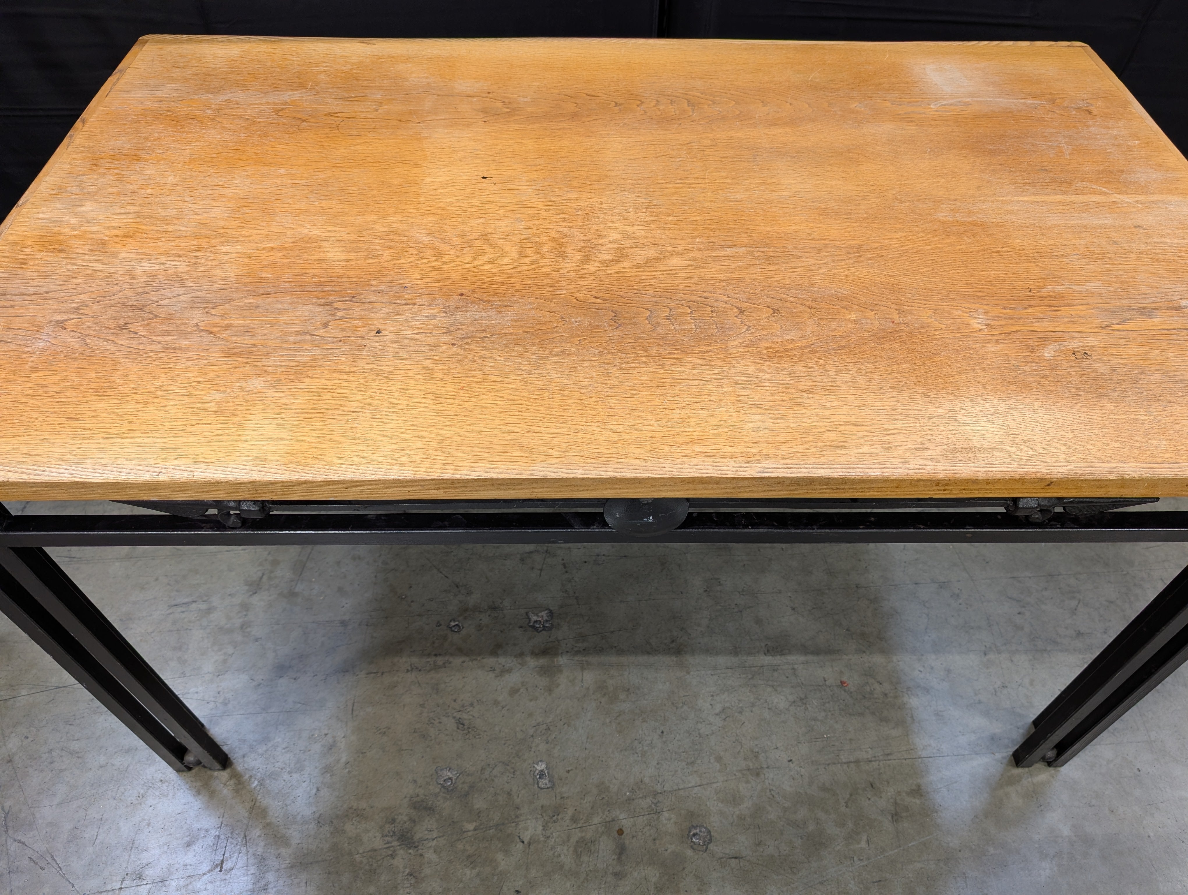 Rectangular Wood Top Table with Black Metal Frame *NOT ATTACHED*