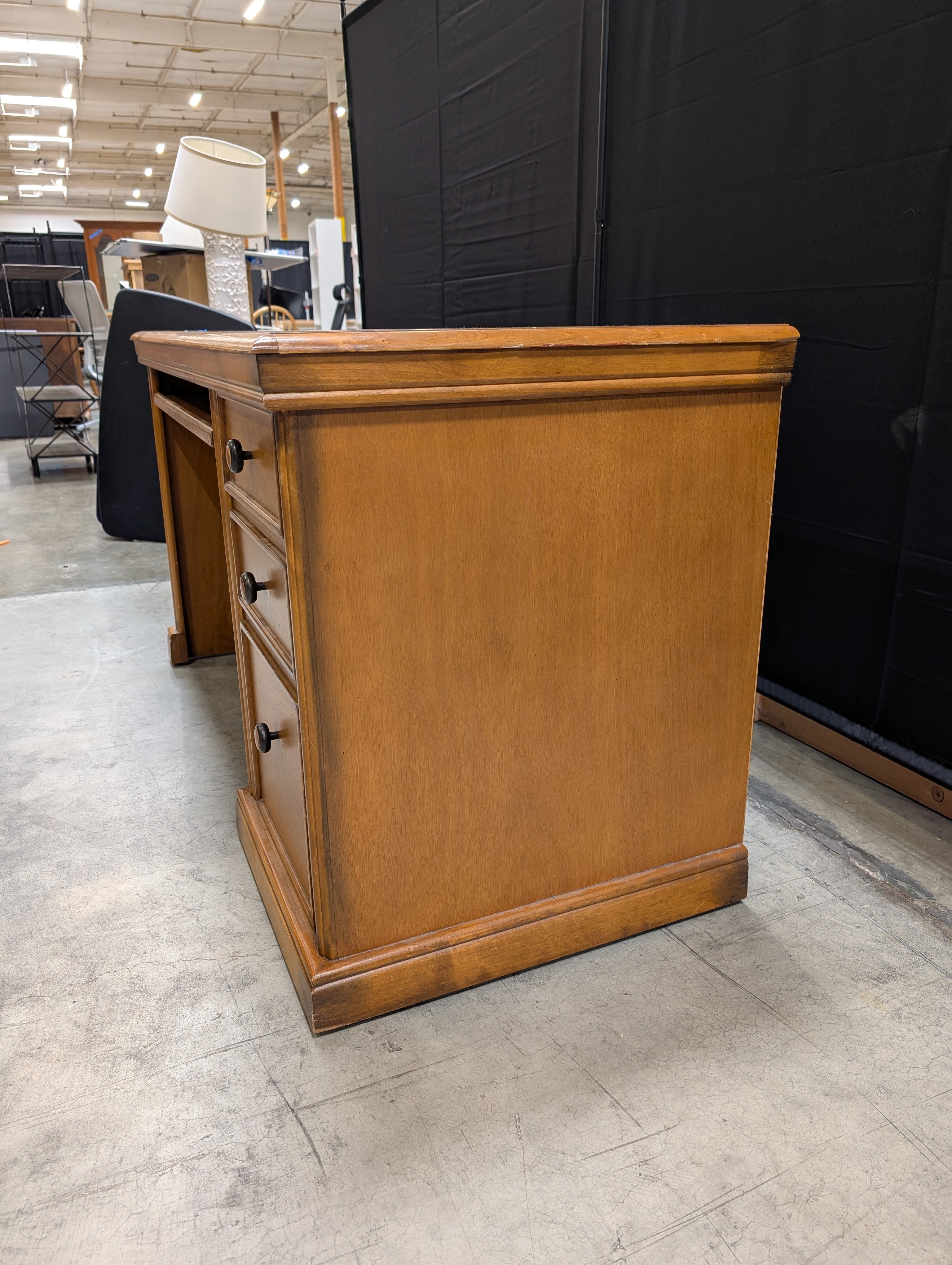 Martin Furniture Classic Brown Wood Office Desk with Three Storage Drawers