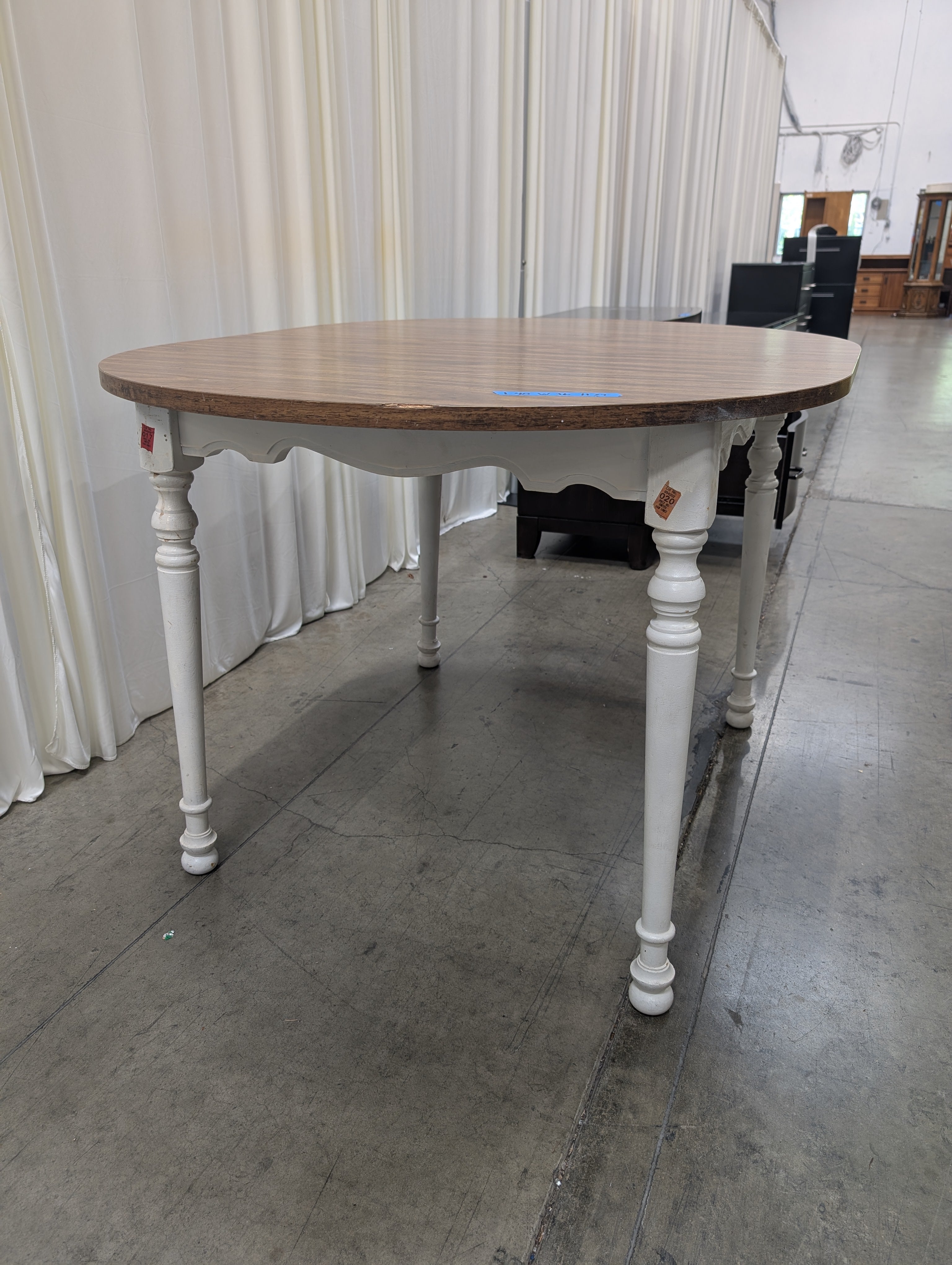 Two-Tone Oval Wood Dining Table