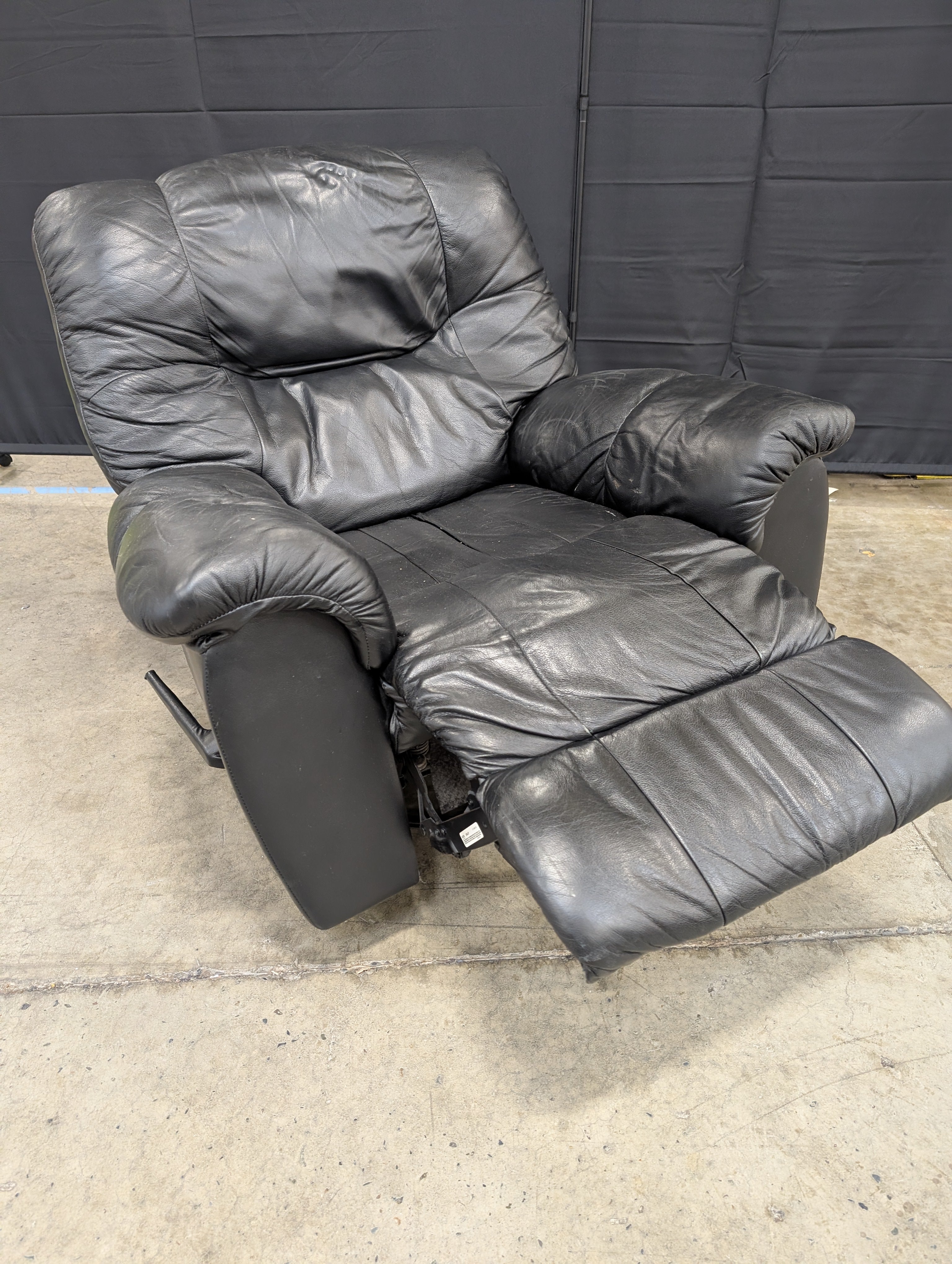 Plush Black Leather Sectional Sofa