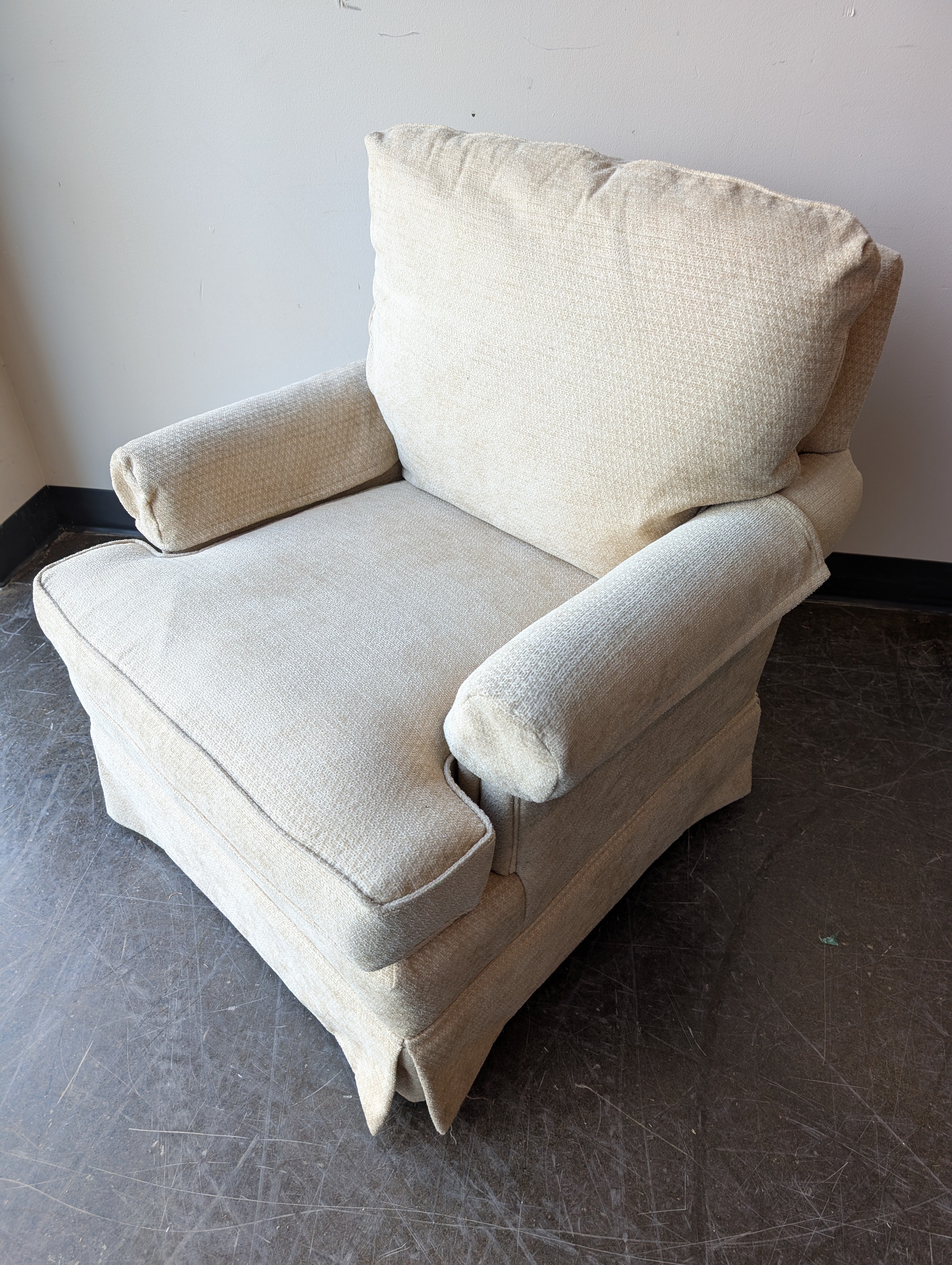 Thomasville Beige Textured Upholstered Armchair