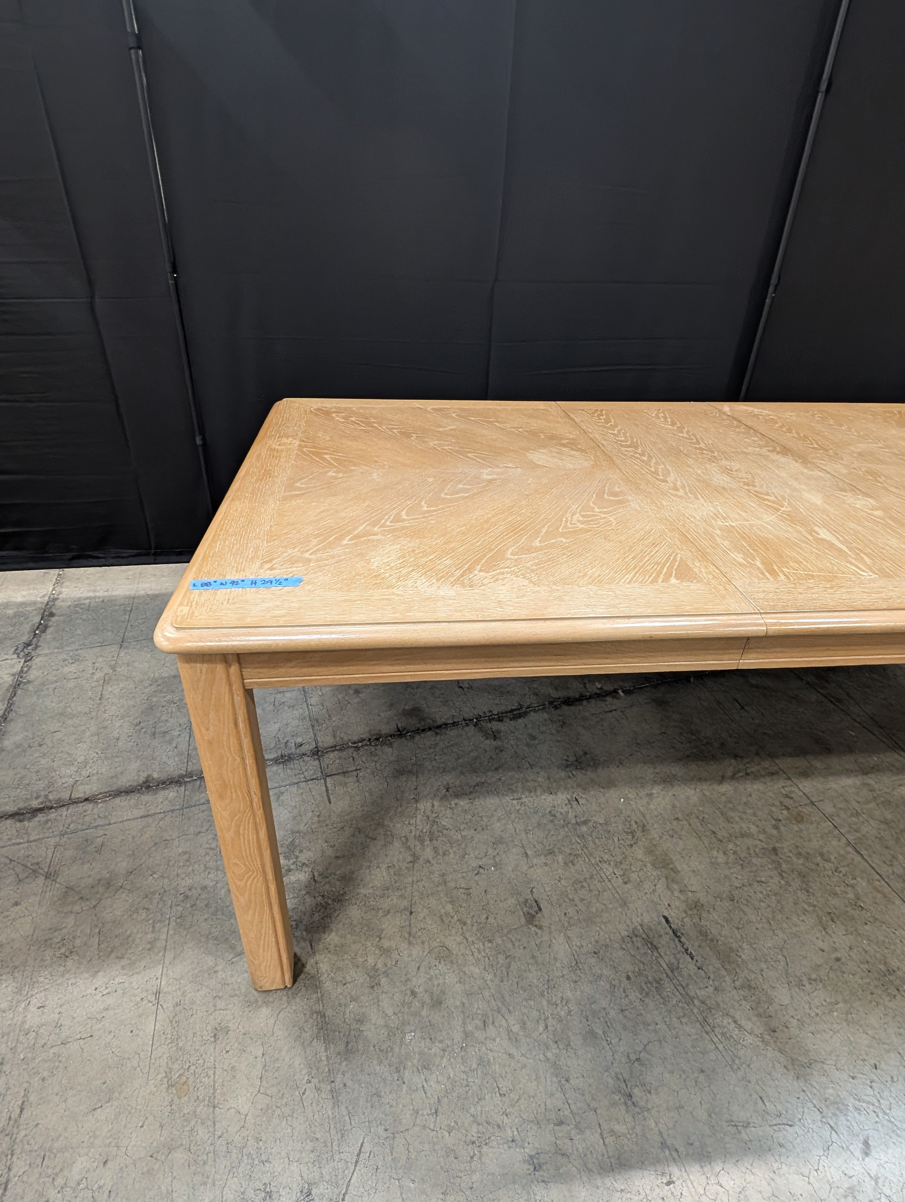 Rectangular Light Wood Dining Table with Sunburst Veneer Pattern