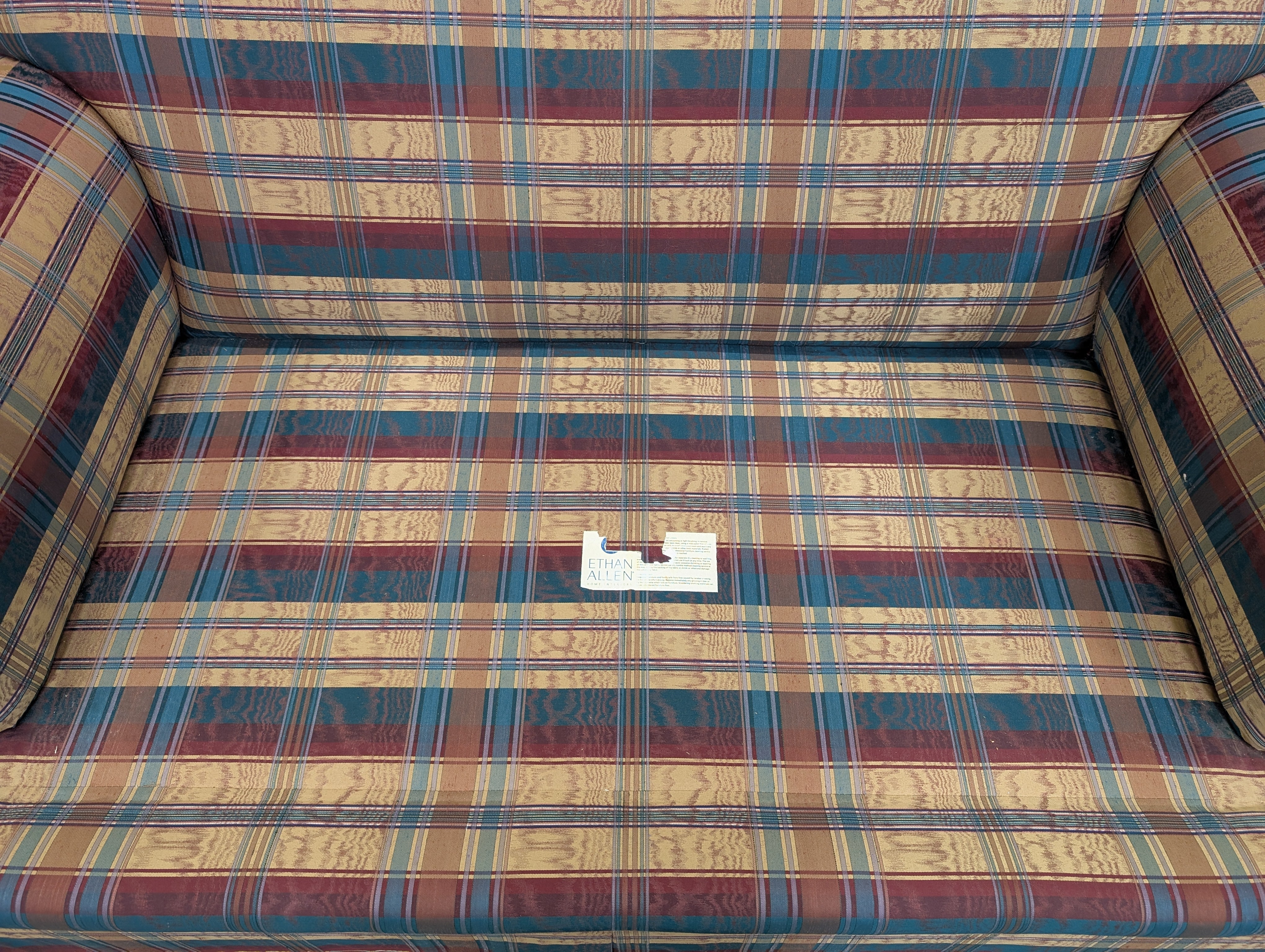 Ethan Allen Plaid Loveseat