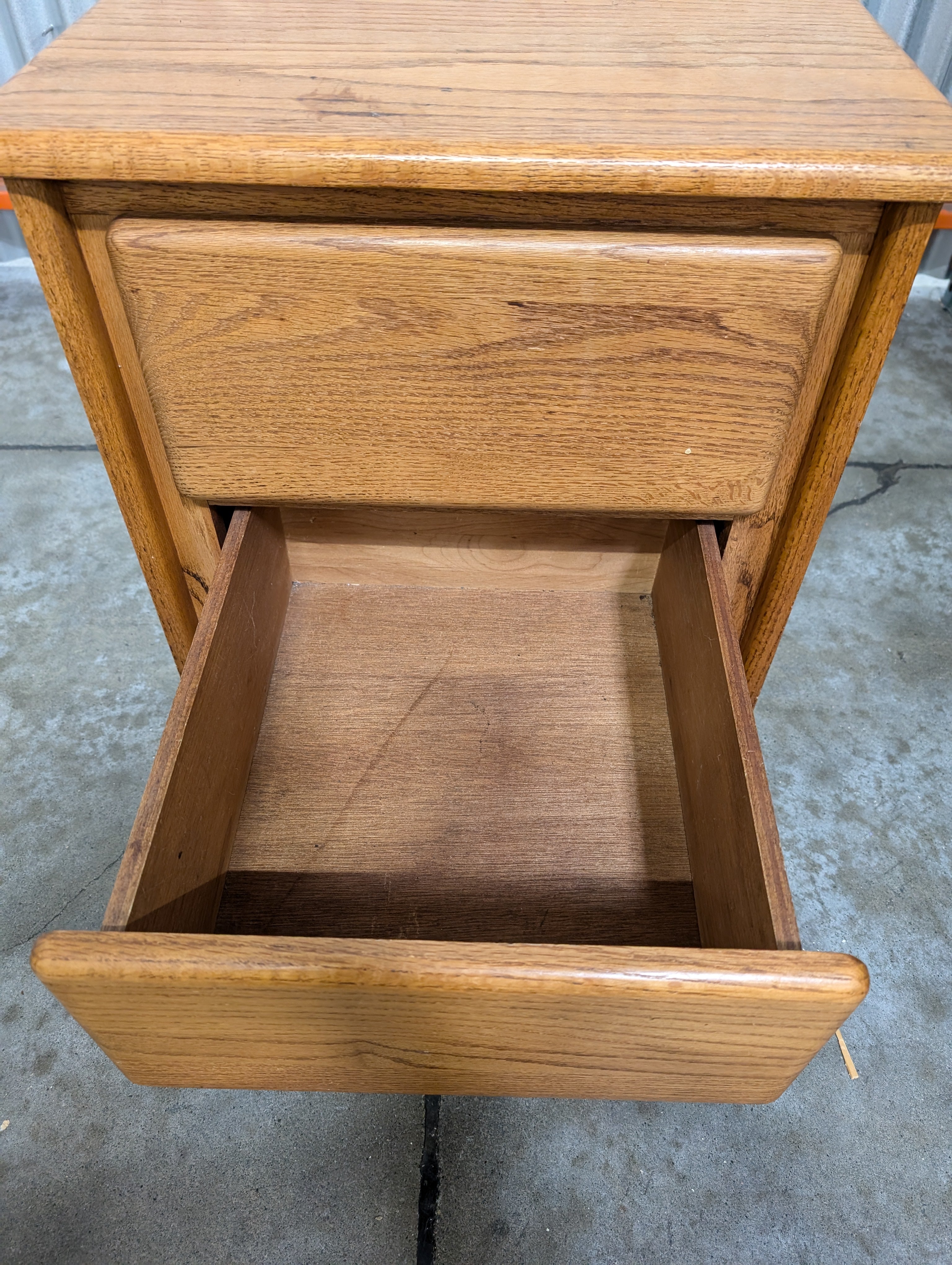 Rustic Oak Two-Drawer Nightstand
