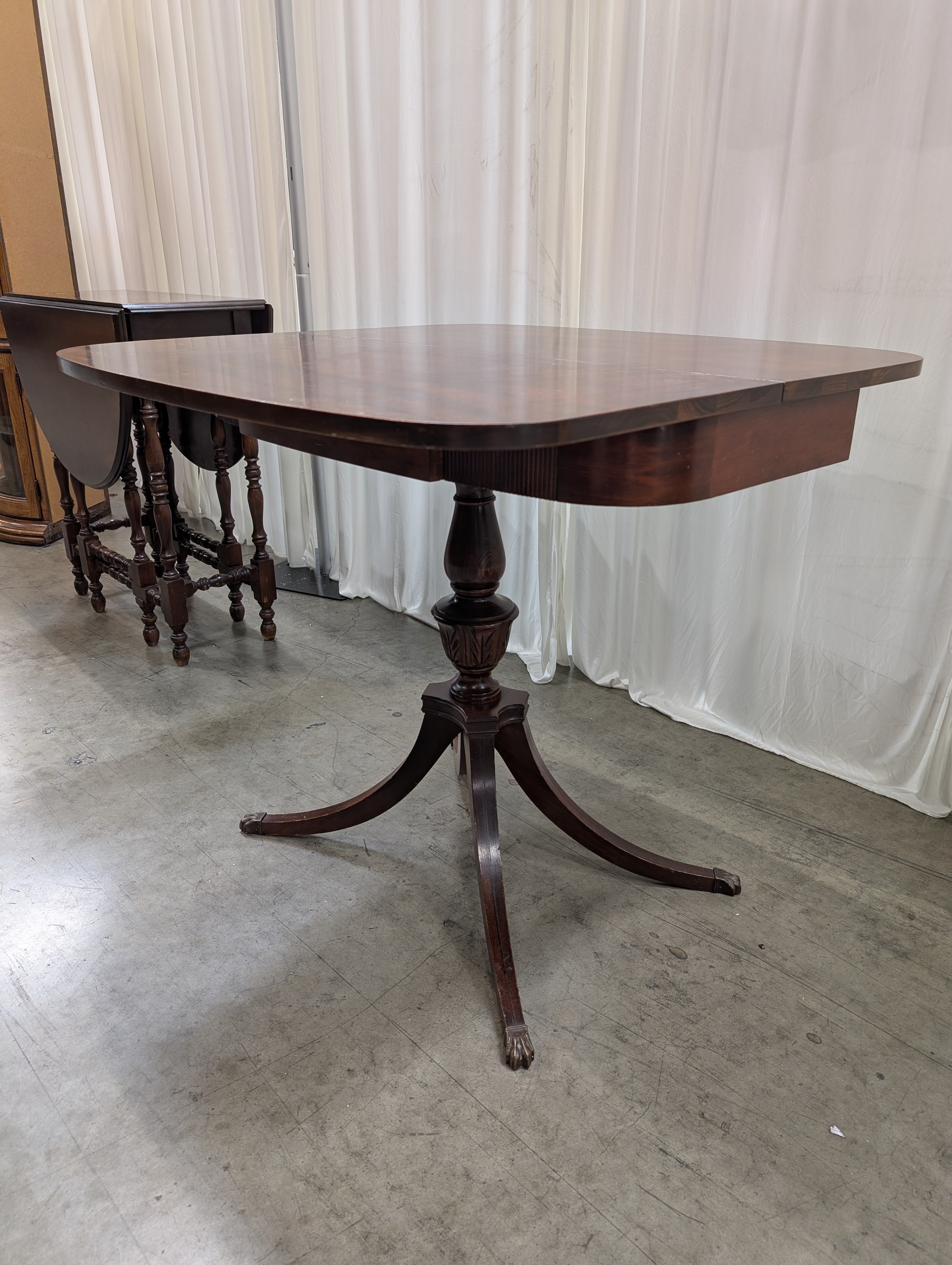 Vintage Mahogany Pedestal End Table with Tilt-Top