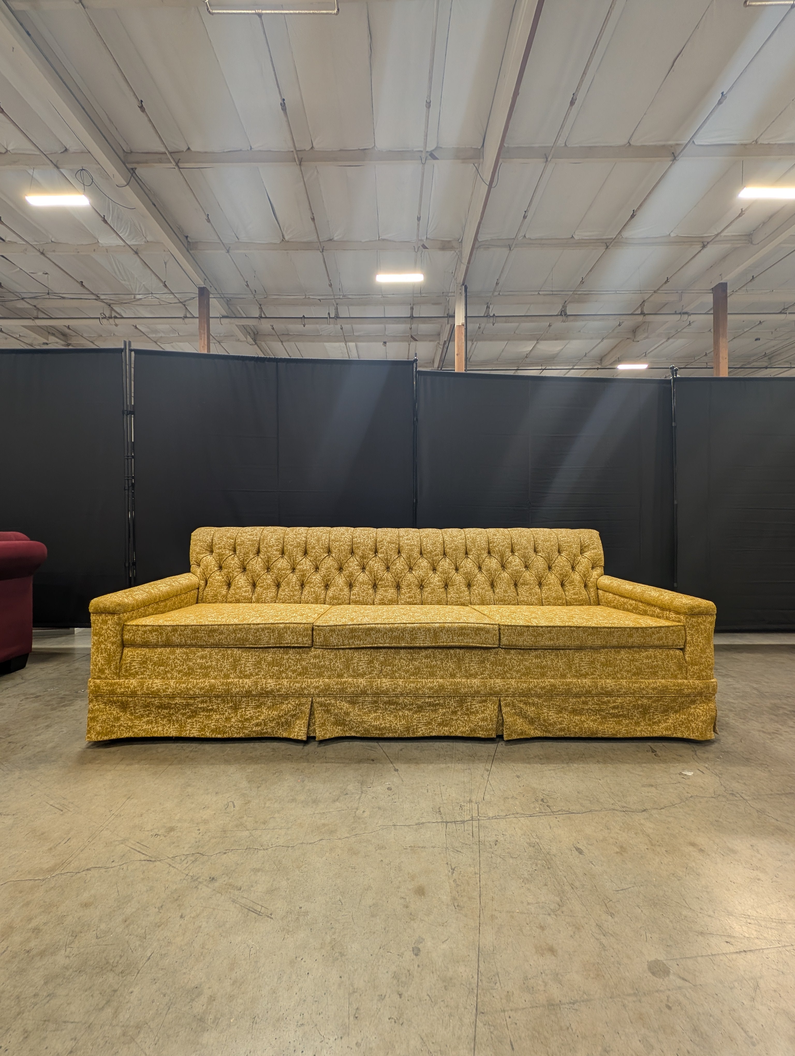 Vintage Gold FLEXSTEEL Tufted Sofa