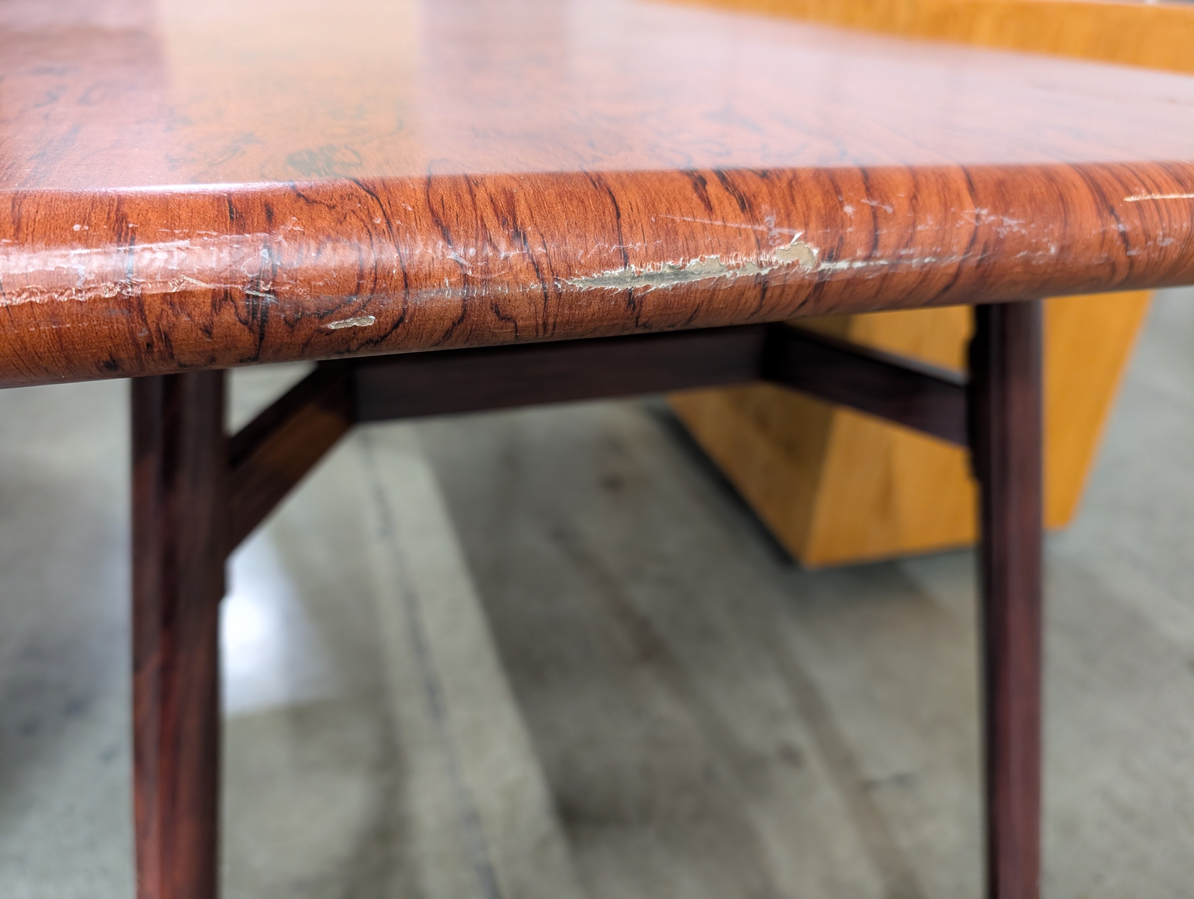 WAREHOUSE SALE: Dark Wood Table with Simple Design