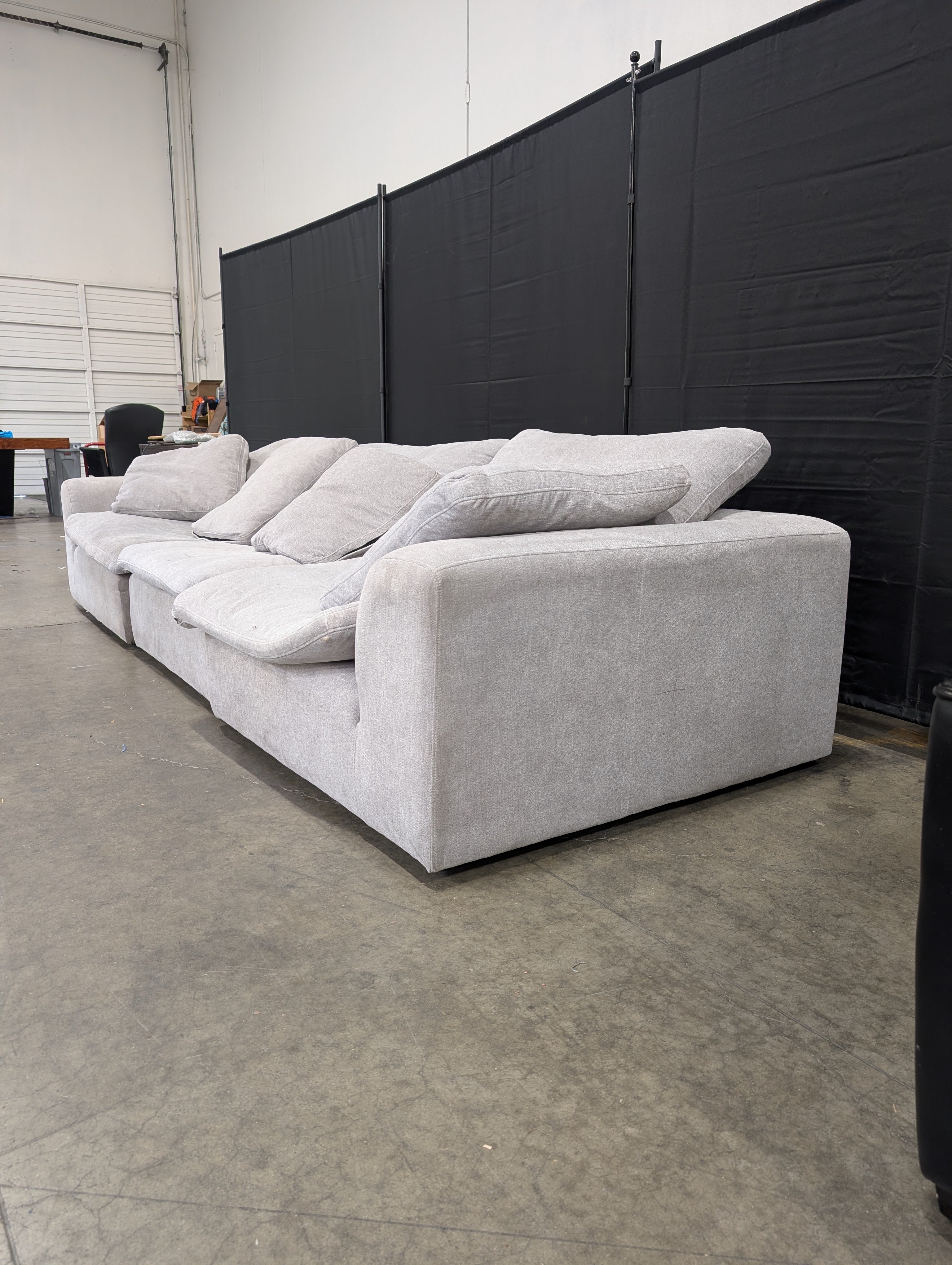 Modular Light Grey Fabric Sectional Sofa Set