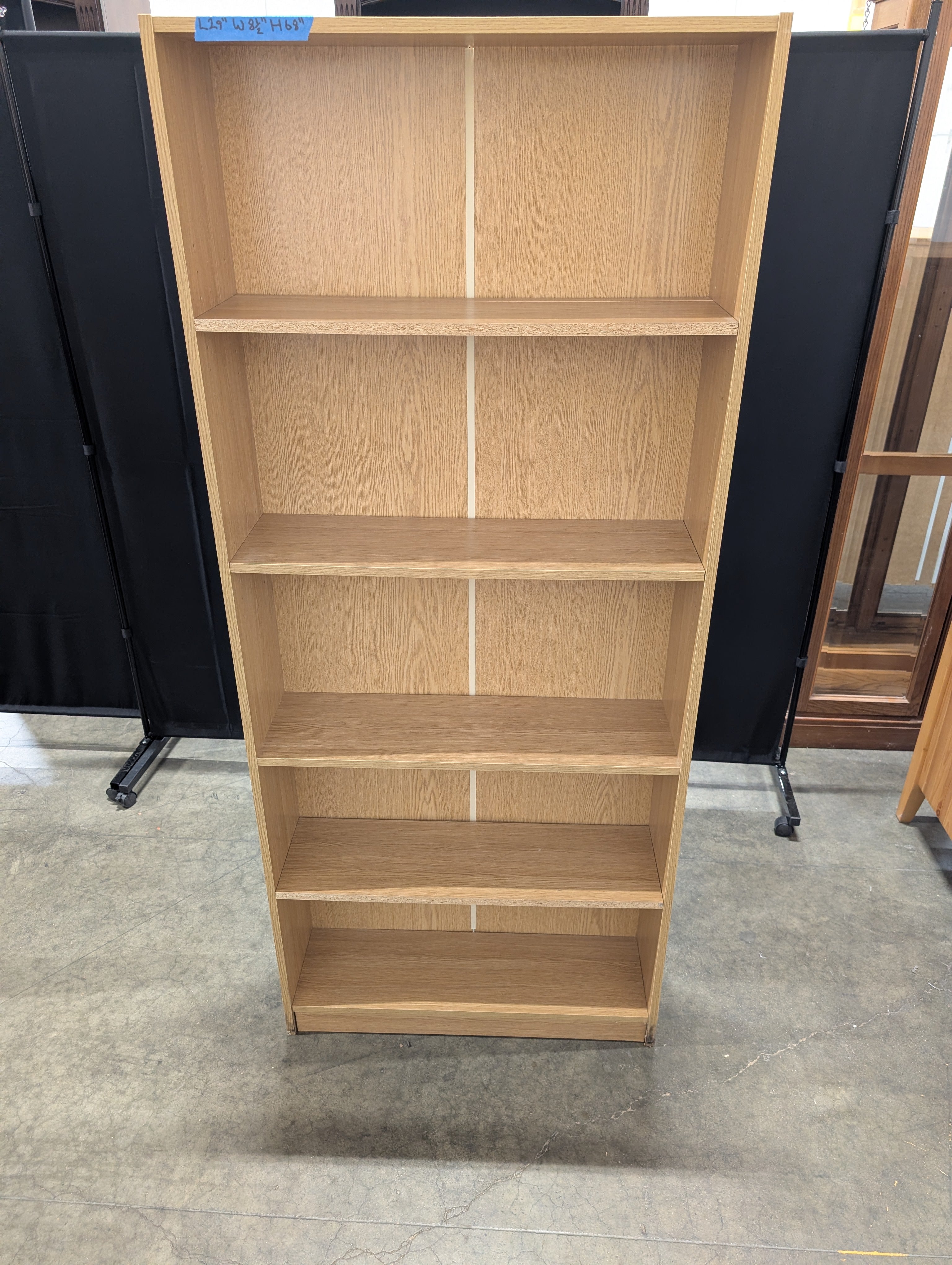 Versatile Light Wood Tone Bookcase with Adjustable Shelves