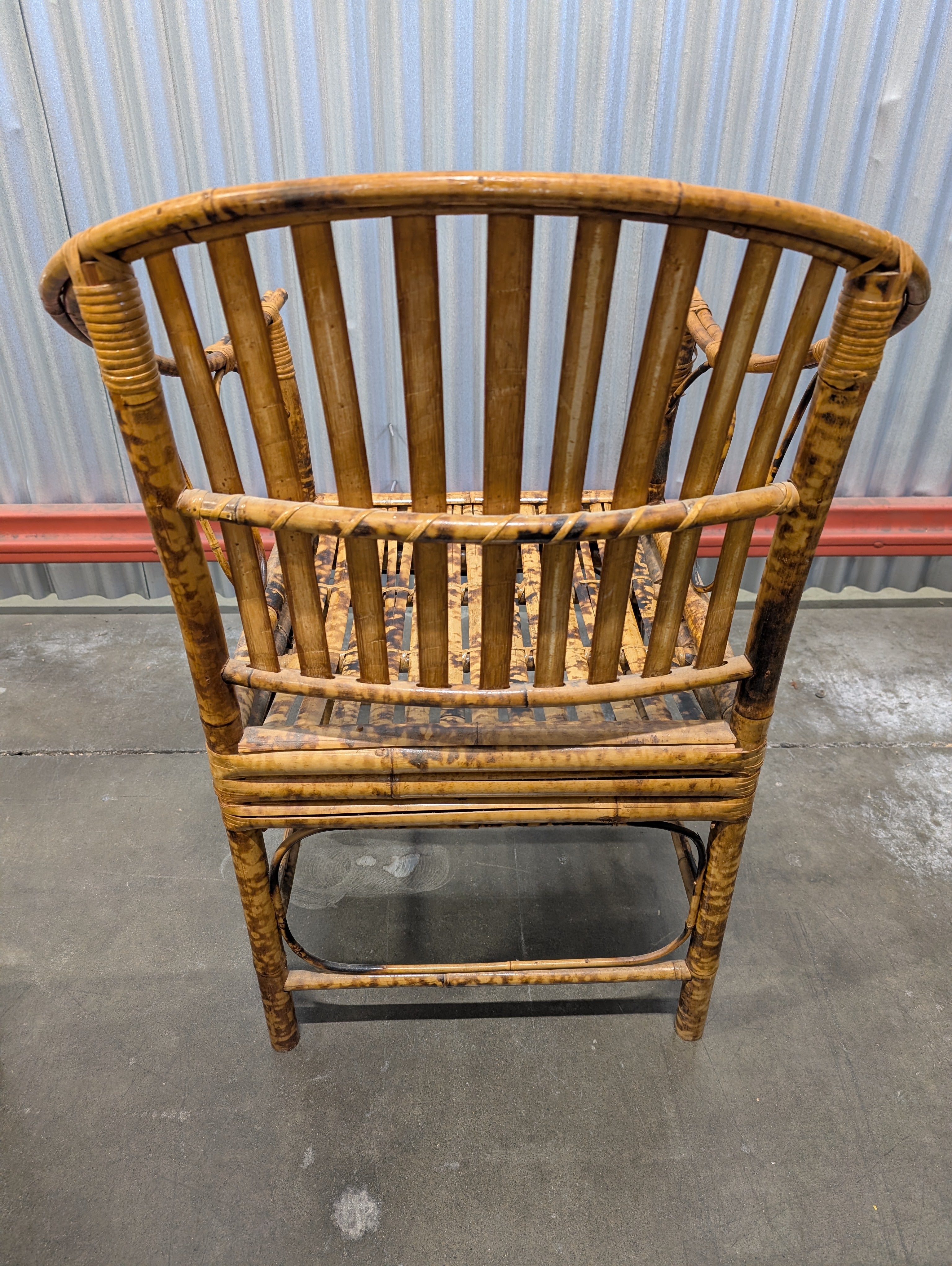 Rustic Hardwood Wicker Armchair